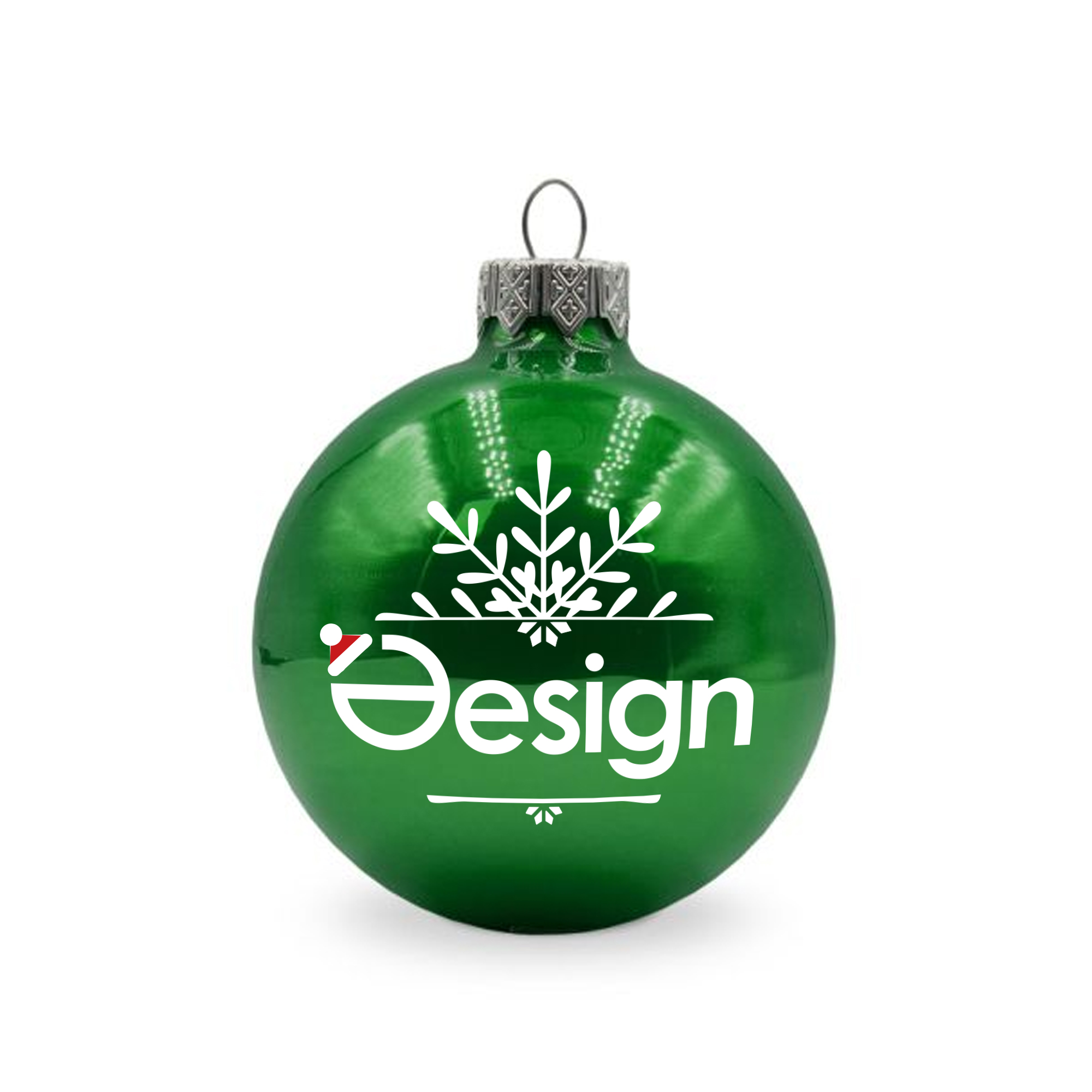Boule de Noël – 66 mm | Finition brillante | Attache argentée | Impression 1 à 4 couleurs