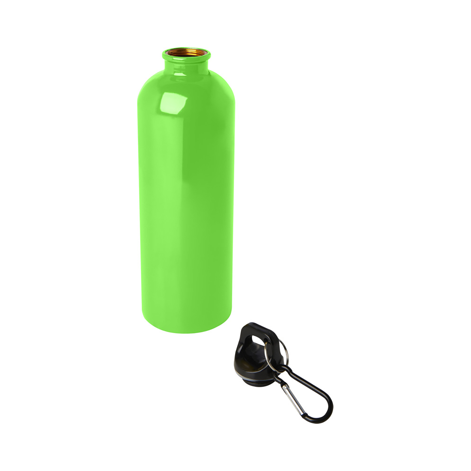 Drinkfles Stef – 750 ml | Gerecycled RVS | Enkelwandig | Karabijnhaak