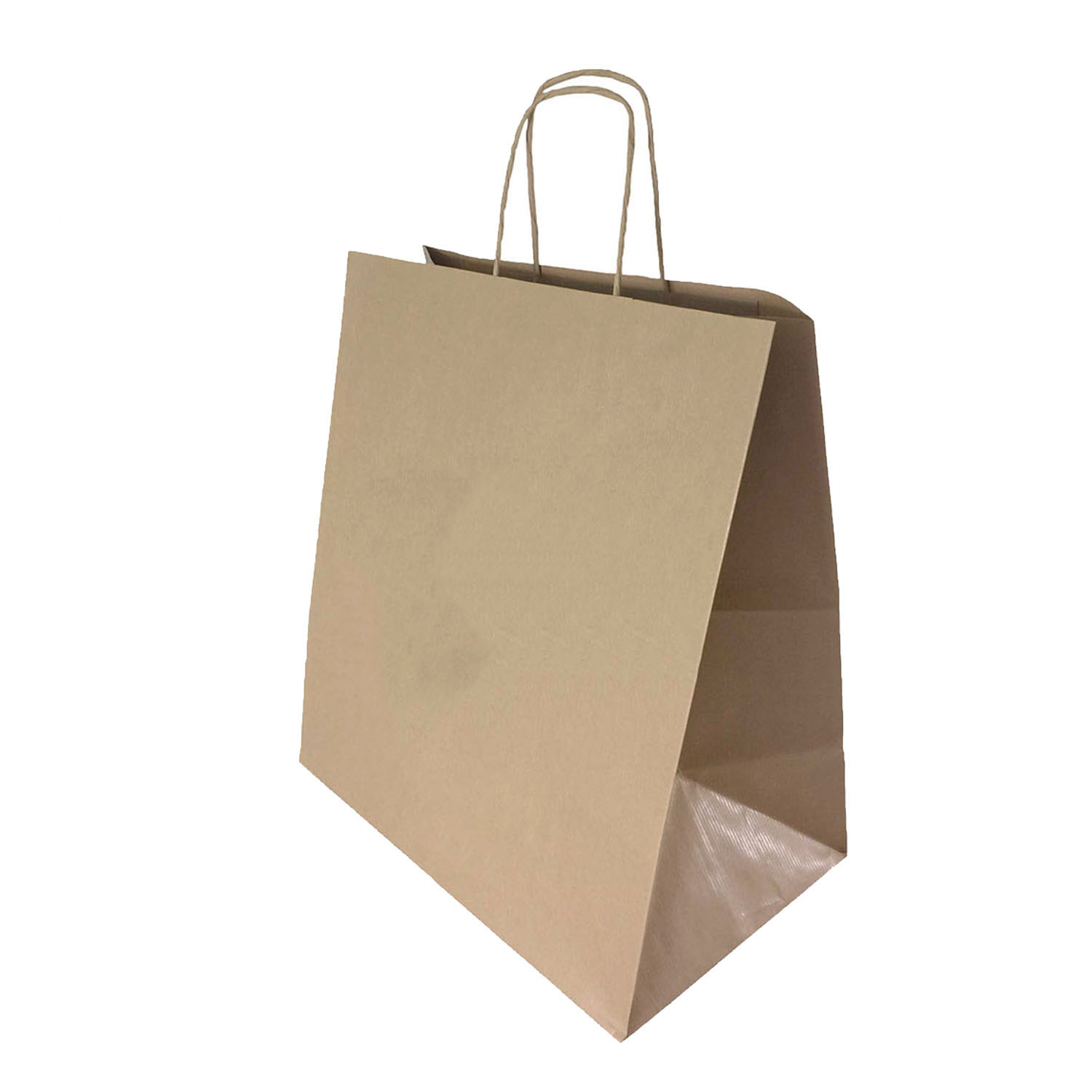 Sac en papier | Blanc ou brun | Poignée torsadée | Adapté pour l'emporter