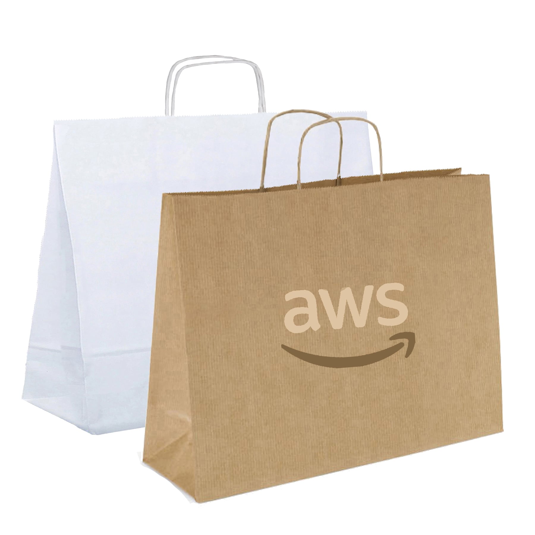 Papier-Shopper Jolin - A3 | 54x14x44 cm | Weiß/Braun