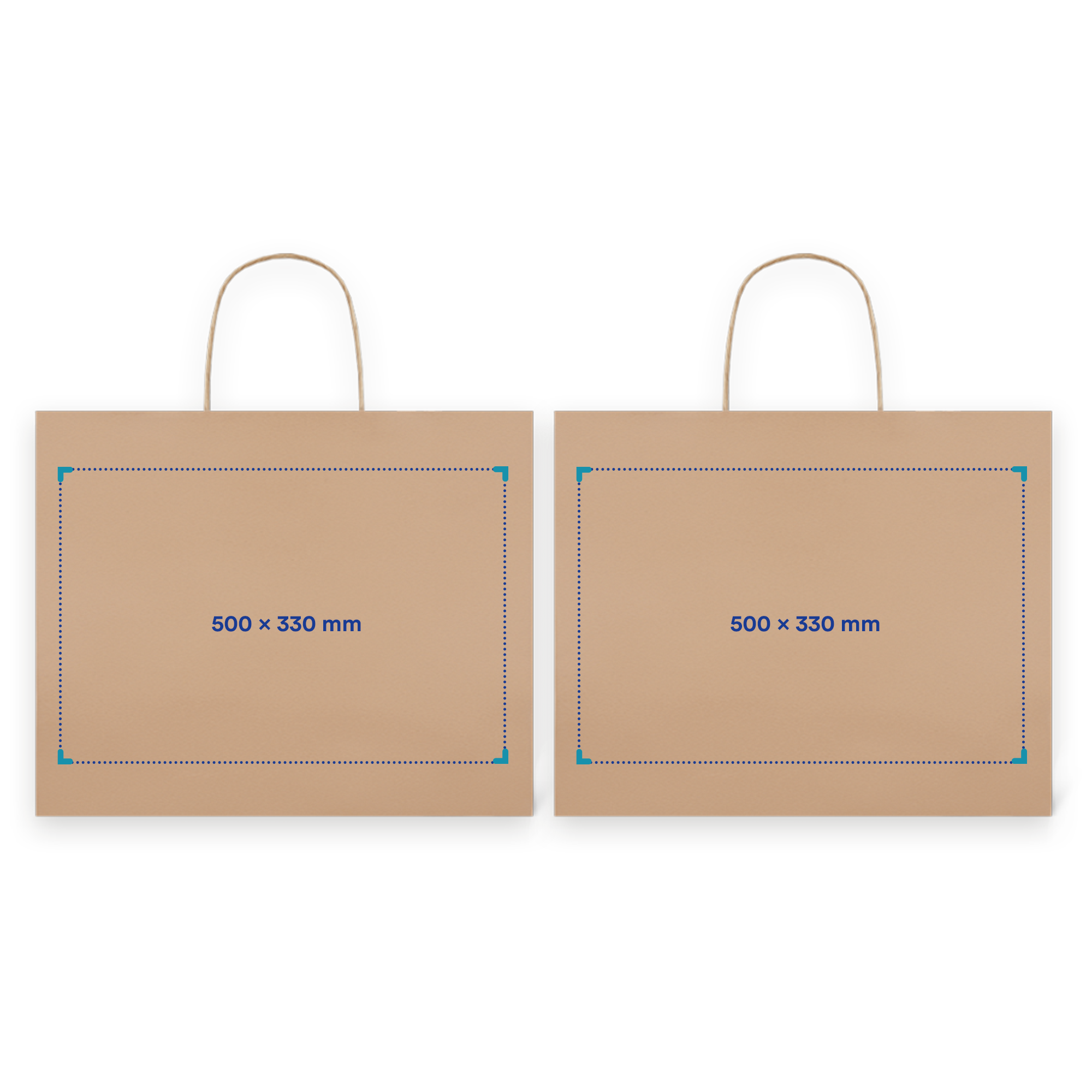 Papier-Shopper Jolin - A3 | 54x14x44 cm | Weiß/Braun
