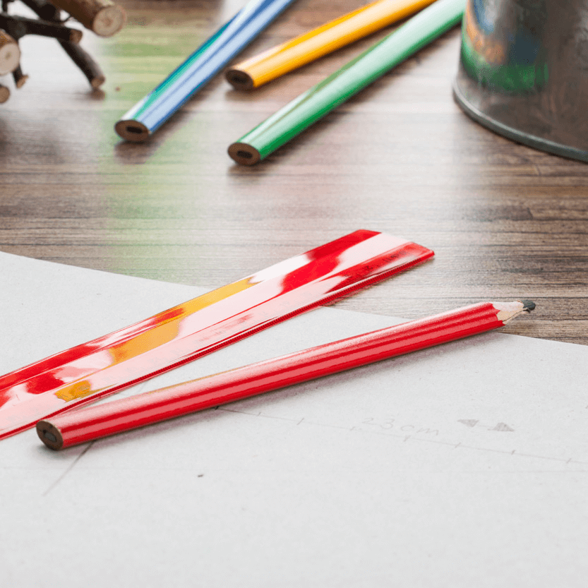 Matita da falegname - Legno | Non affilato | Stampa a 1 - 2 colori