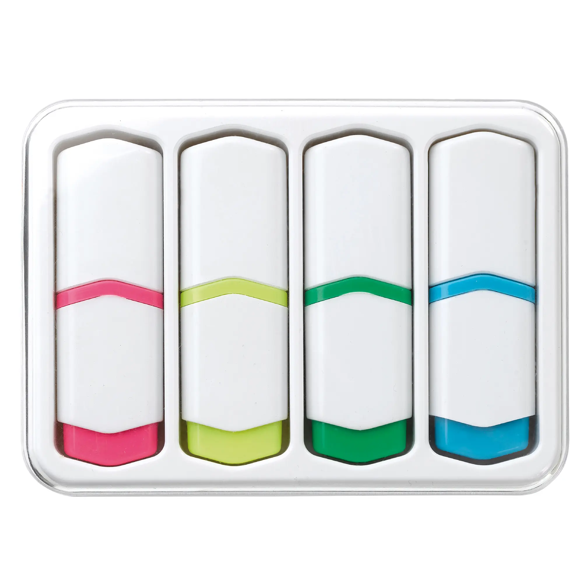 Mini-Textmarker-Set – 4 Stück | Kompakt | Leuchtende Farben | Im Etui