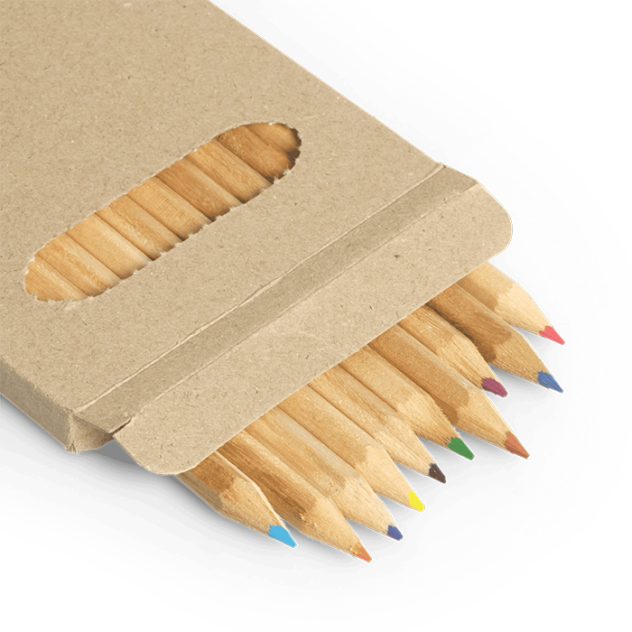 Set de crayons | Bois | 12 pièces | Dans une boîte en carton
