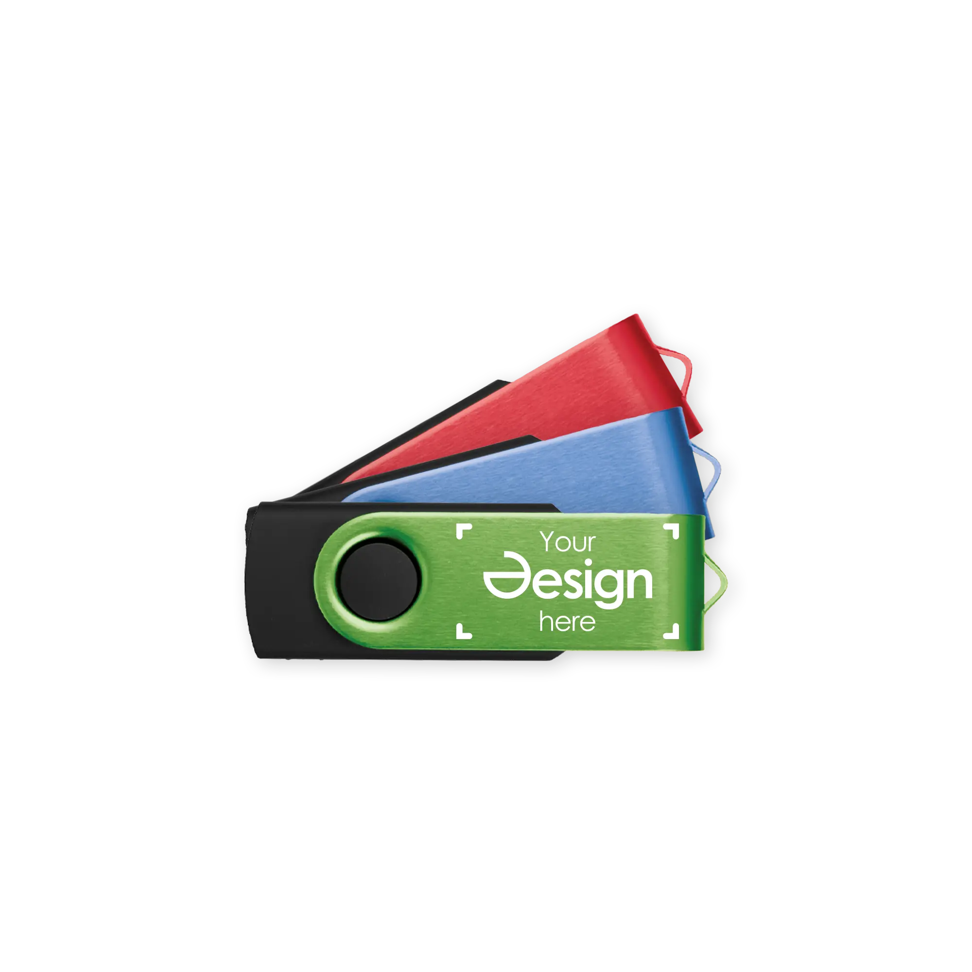 USB-Stick Rotodrive - Blacky | Farbige Kappe + Schwarzer Stick | 1-32 GB | Vollfarbe