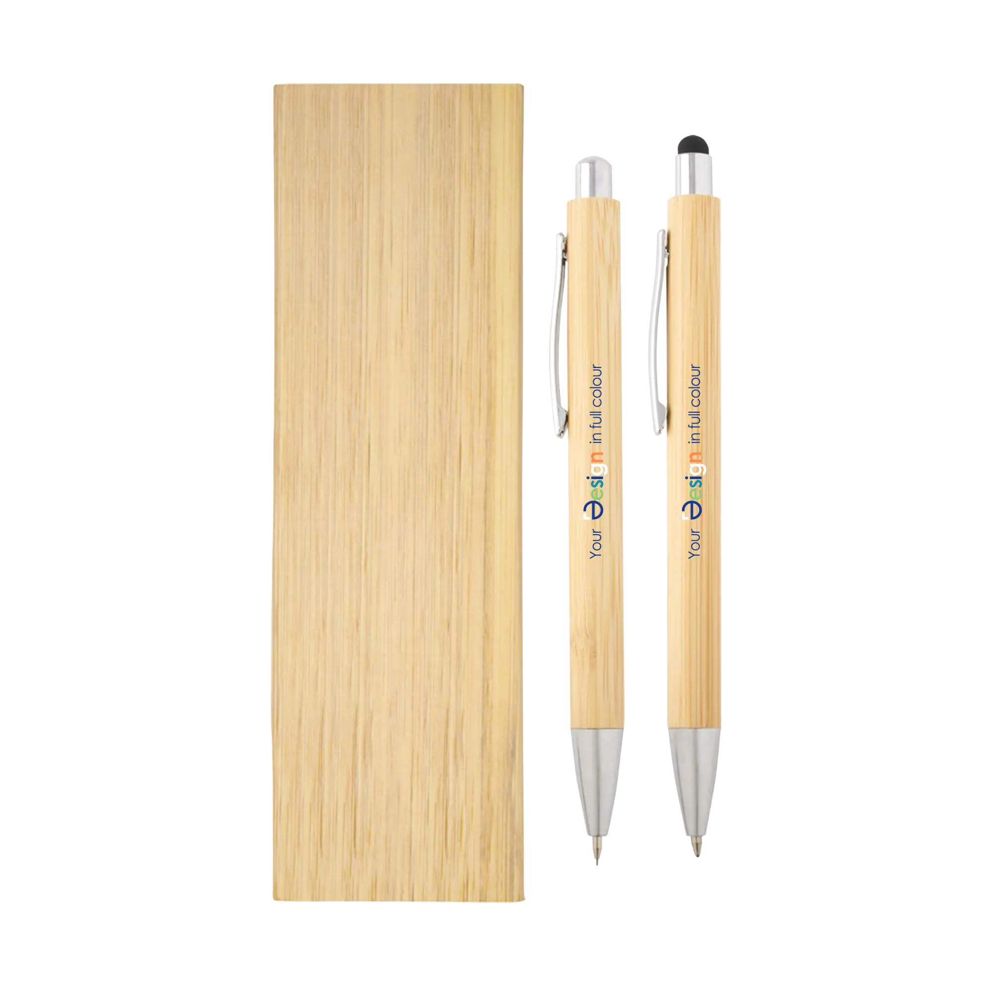Set d'écriture – Bambou | Stylo & porte-mine | Certifié FSC® | Boîte cadeau