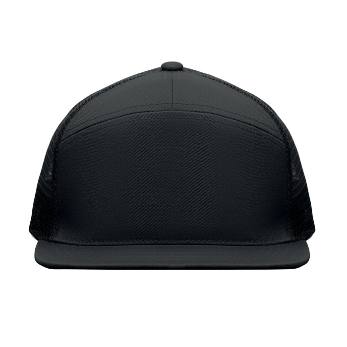 Casquette – Sergé de coton & mesh | 7 panneaux | Visière plate | Fermeture snapback