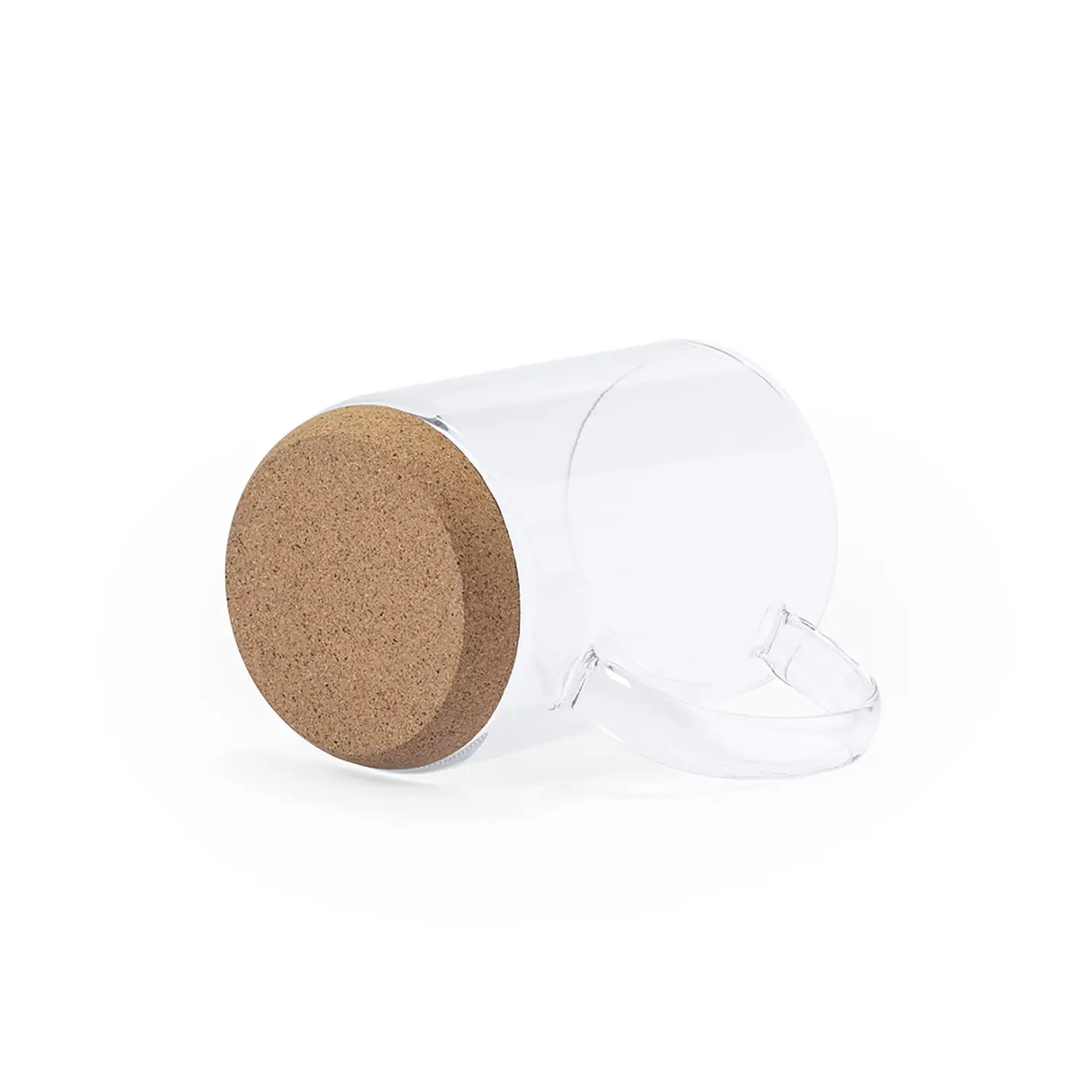 Tasse en verre avec bande de liège – 450 ml | Résiste à la chaleur | Réutilisable | Toucher naturel