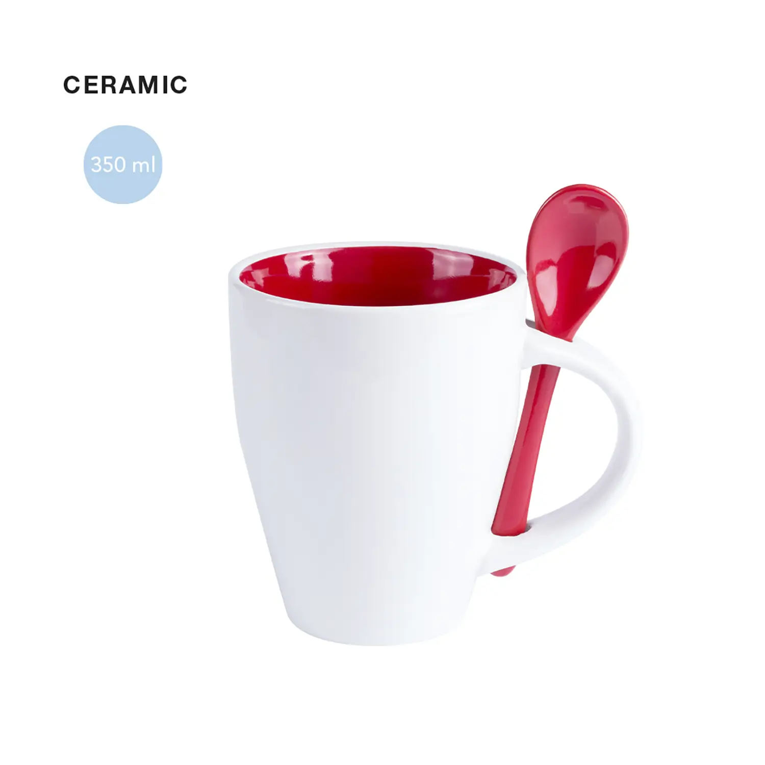 Mug céramique 350 ml – Extérieur coloré | Intérieur blanc | Droit | Classique