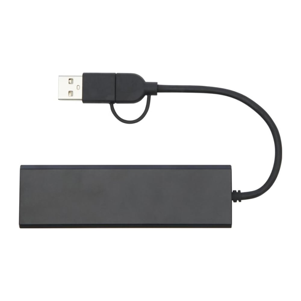 Hub USB 2.0 | Alluminio riciclato | 3 porte | 1 porta Type-C