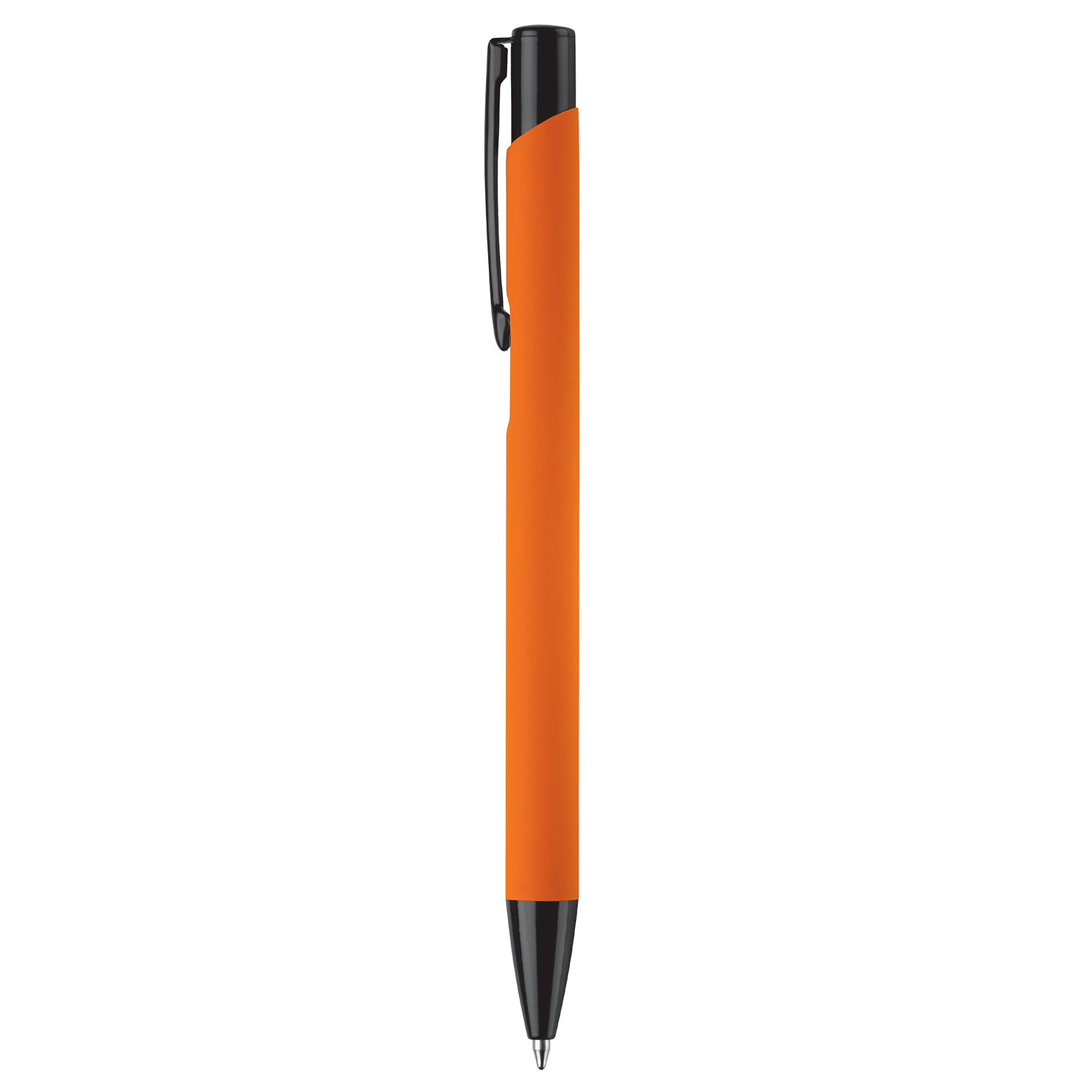 Rubberised metalen balpen – Soft-touch | Matte afwerking | Blauw schrijvend