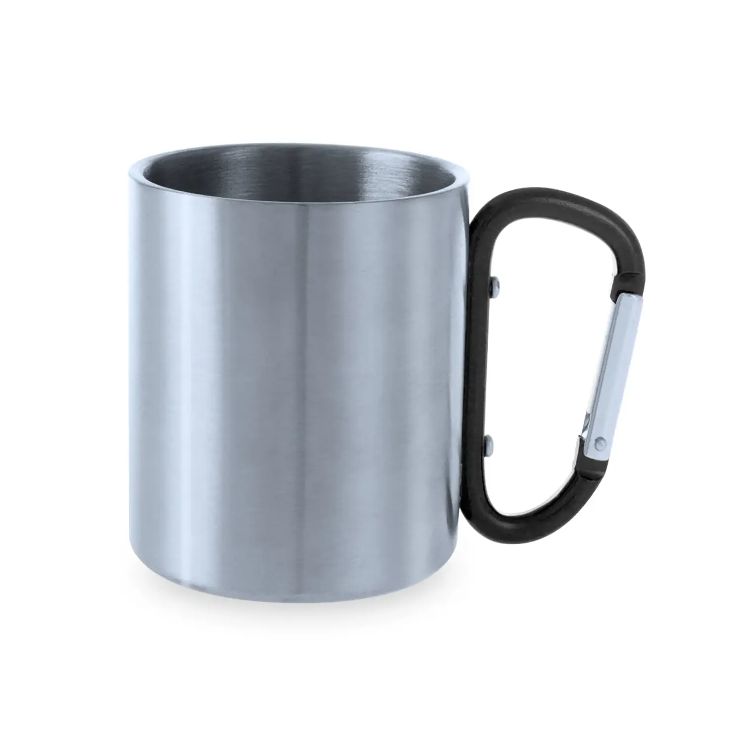 Mug métallisé – 220 ml | Acier inoxydable | Finition brillante | Anse mousqueton