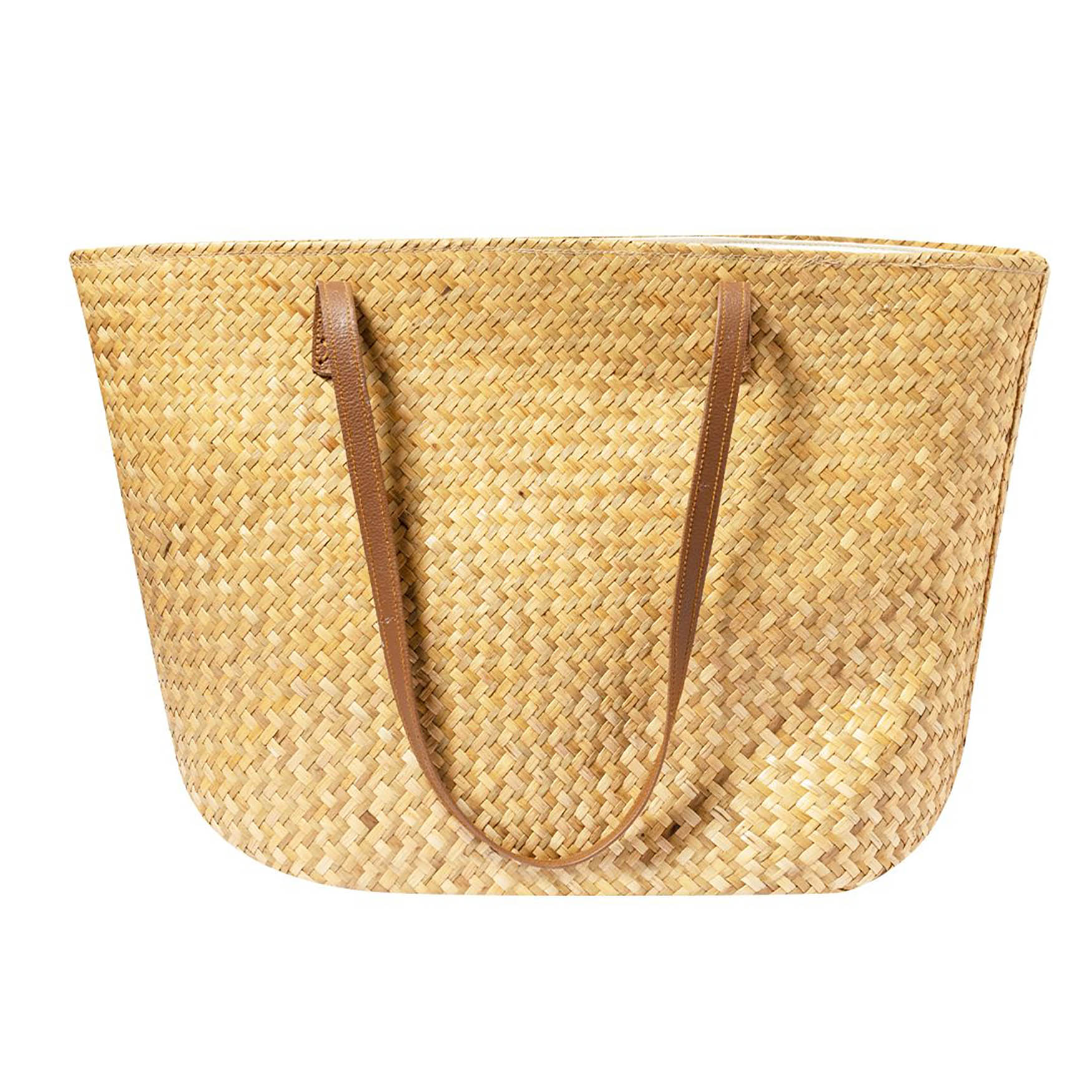 Tas Mila - Stro | PU handgrepen | Groot formaat