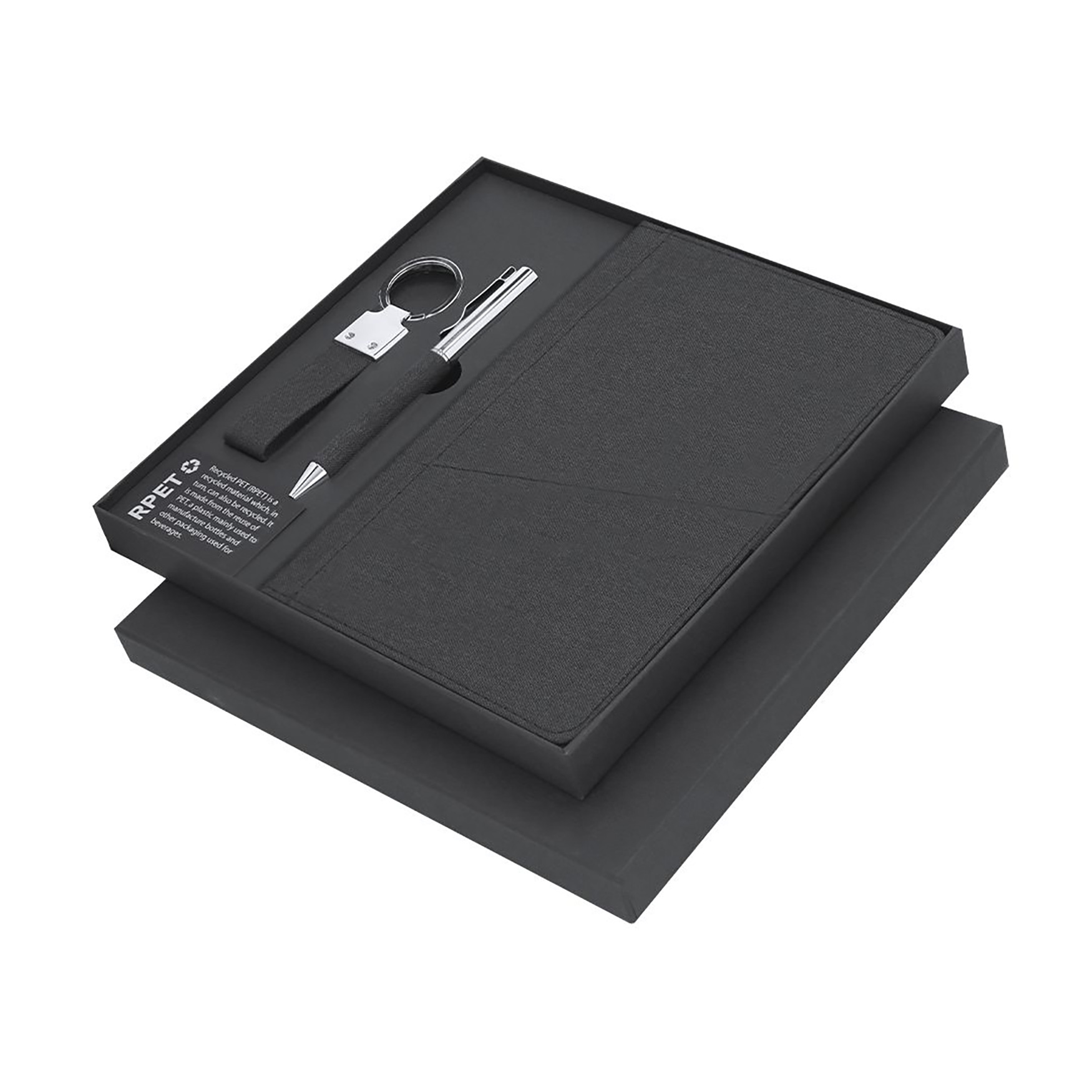 Notitieboek set Lucas - RPET materiaal | 80 vellen | Inclusief pen en sleutelhanger