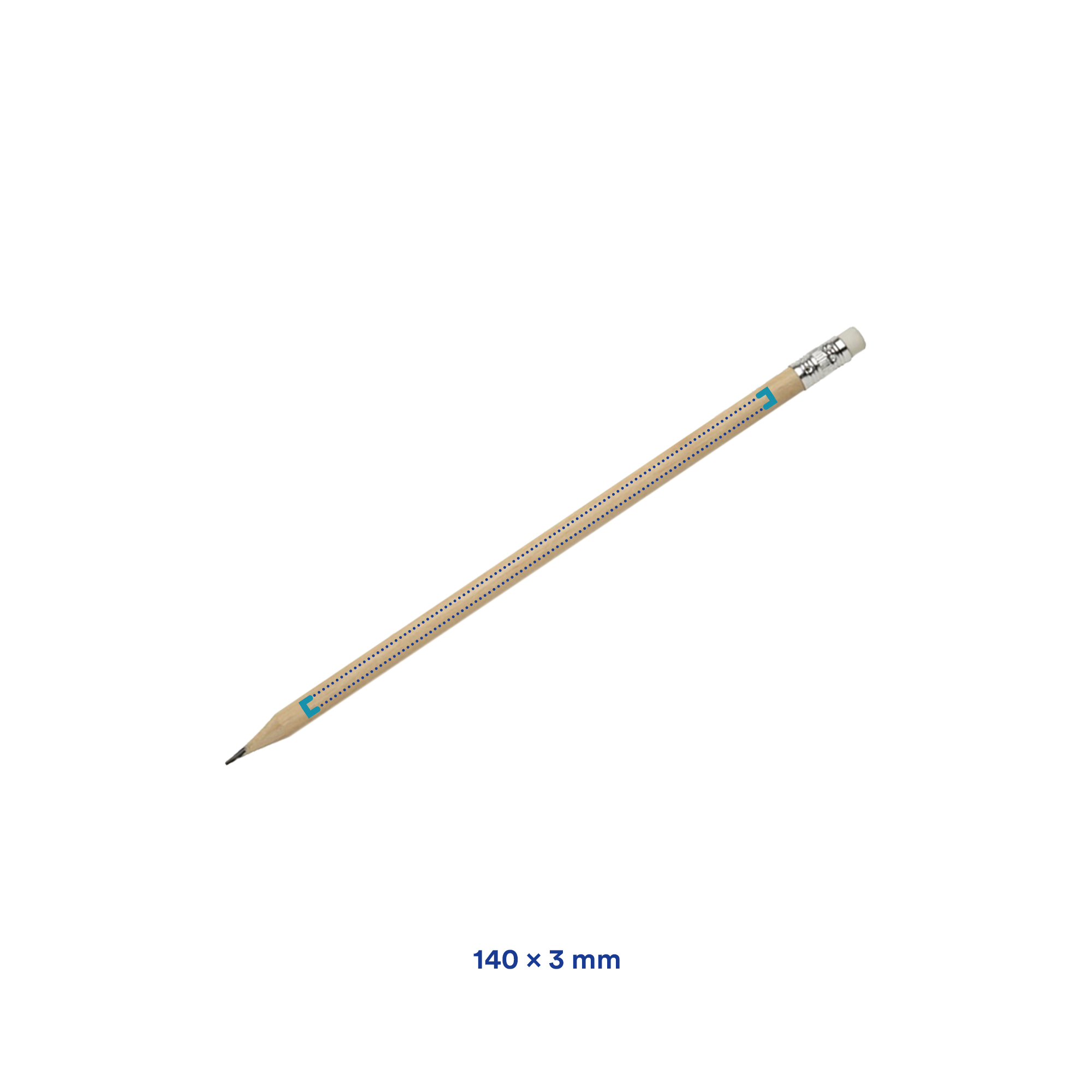 Crayon avec gomme - Naturel | Taillé | Bois FSC
