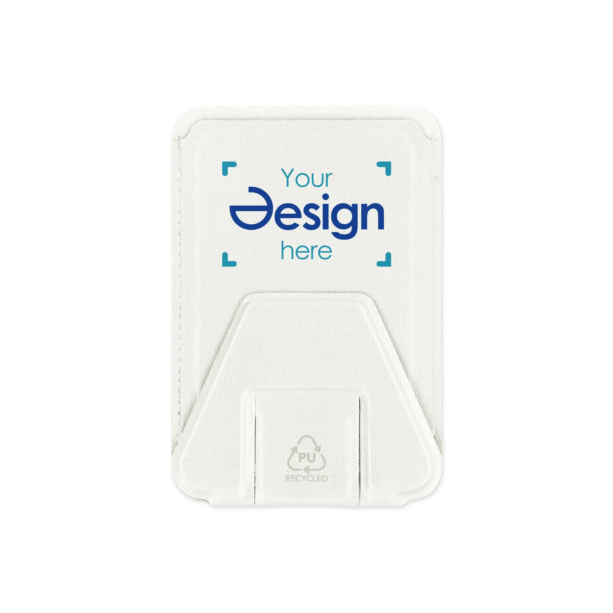 Porte‑cartes – PU recyclé | Dos adhésif | Support téléphone | Compact