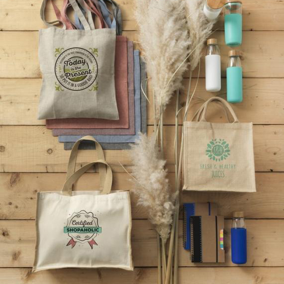 Jute Shopper Vince - 210 g/m² | 42x19x33 cm | Tot vier kleuren bedrukking