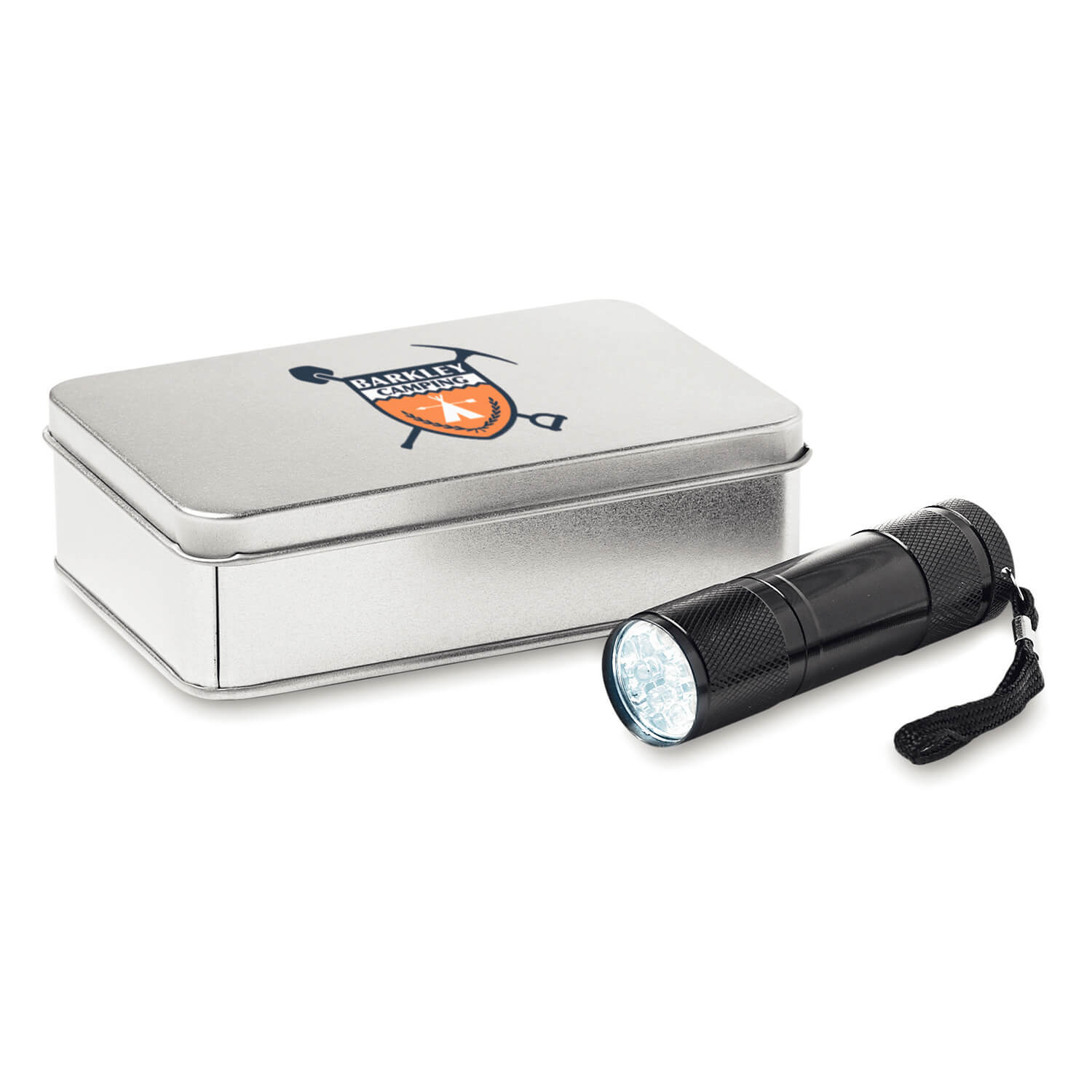 LED-Taschenlampe | Aluminium | Inklusive Batterien | Auf der Schachtel aufgedruckt