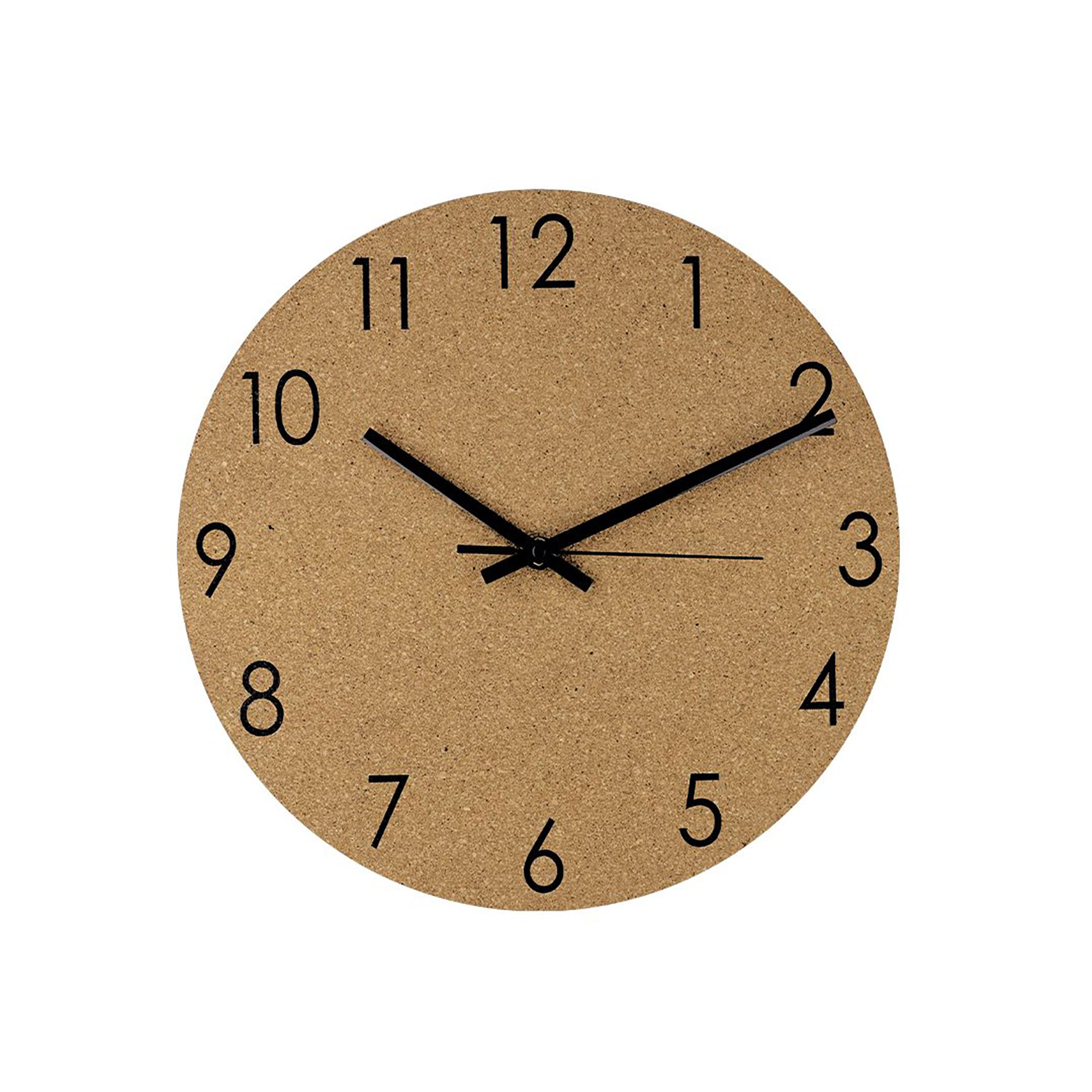 Orologio da parete - Legno di sughero | Numeri in metallo nero