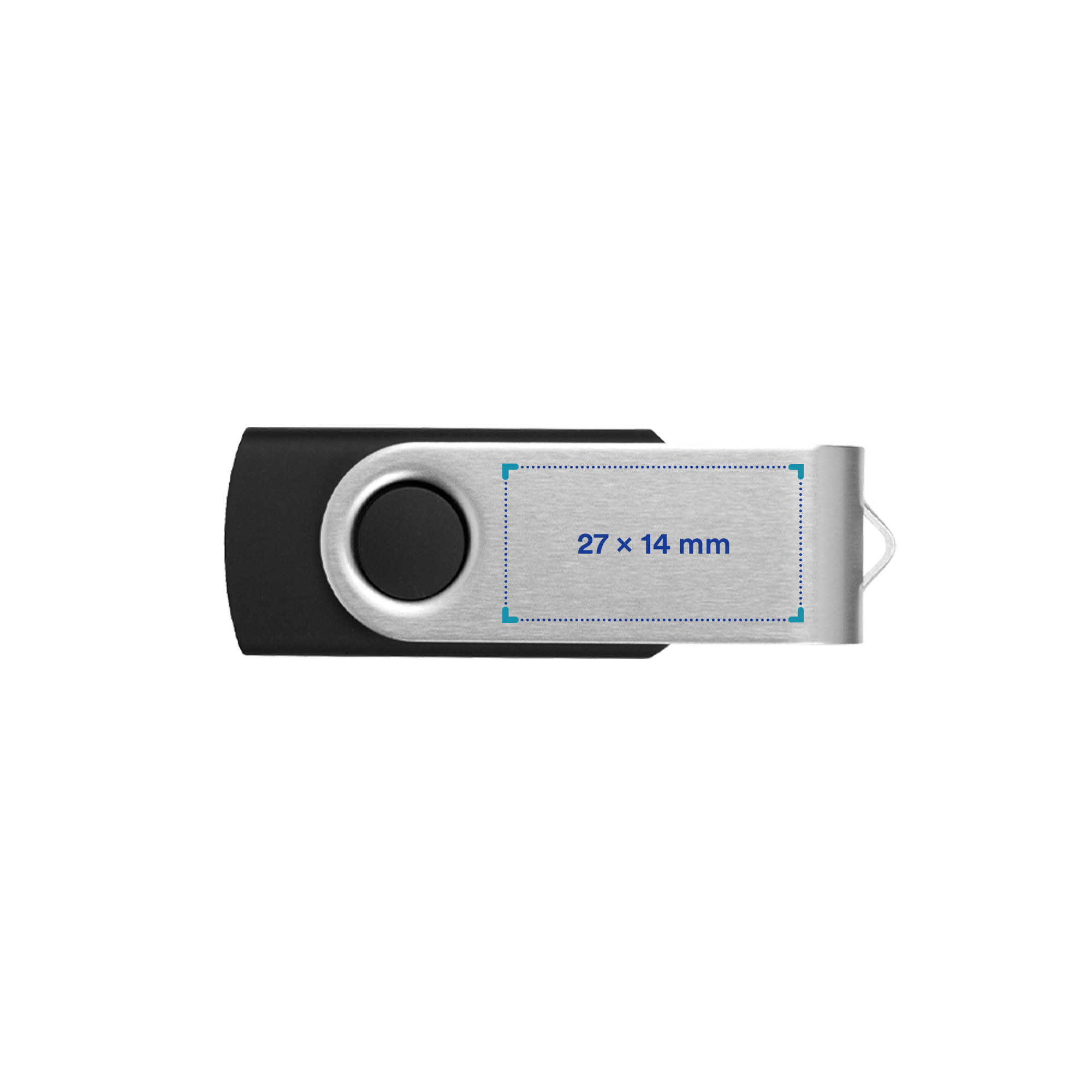 USB-Stick Rotate | Silber Kappe + Farbiger Stick | 4-64 GB | Vollfarbdruck