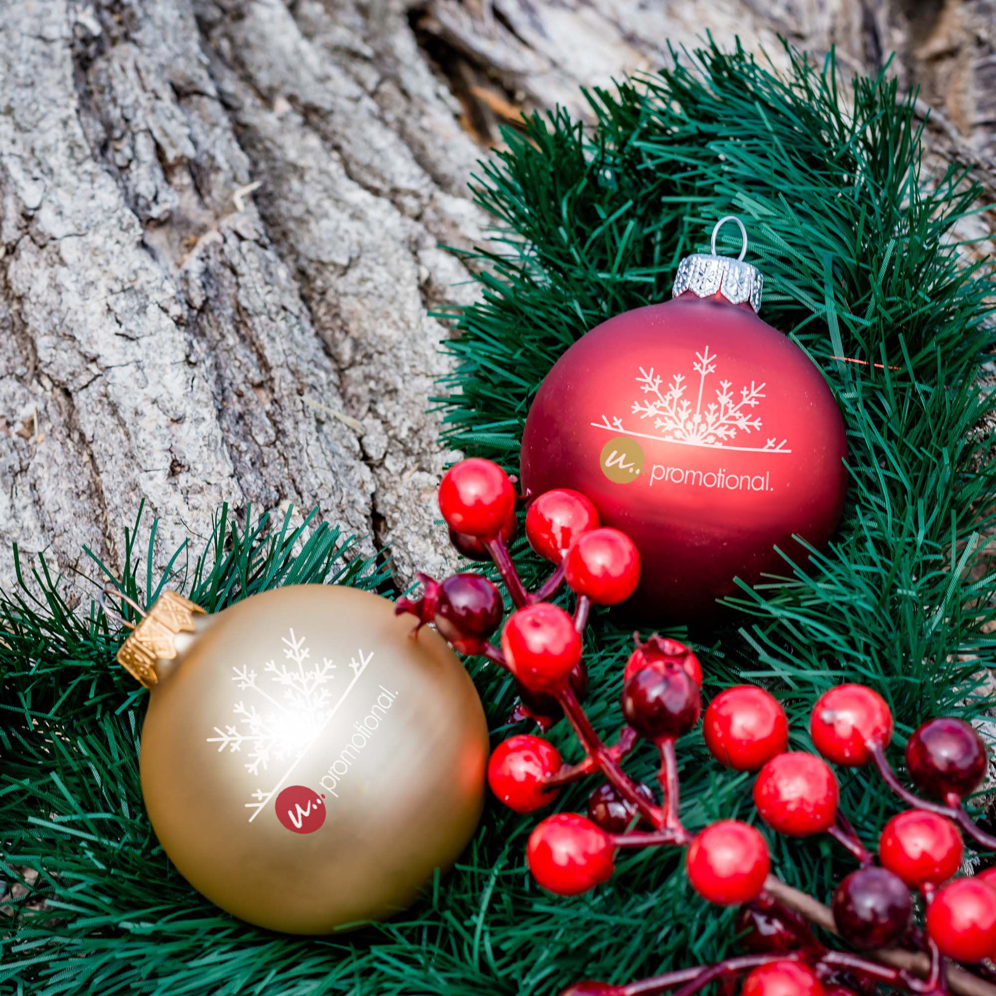 Boule de Noël – 66 mm | Finition mate | Attache dorée | Impression 1 à 4 couleurs