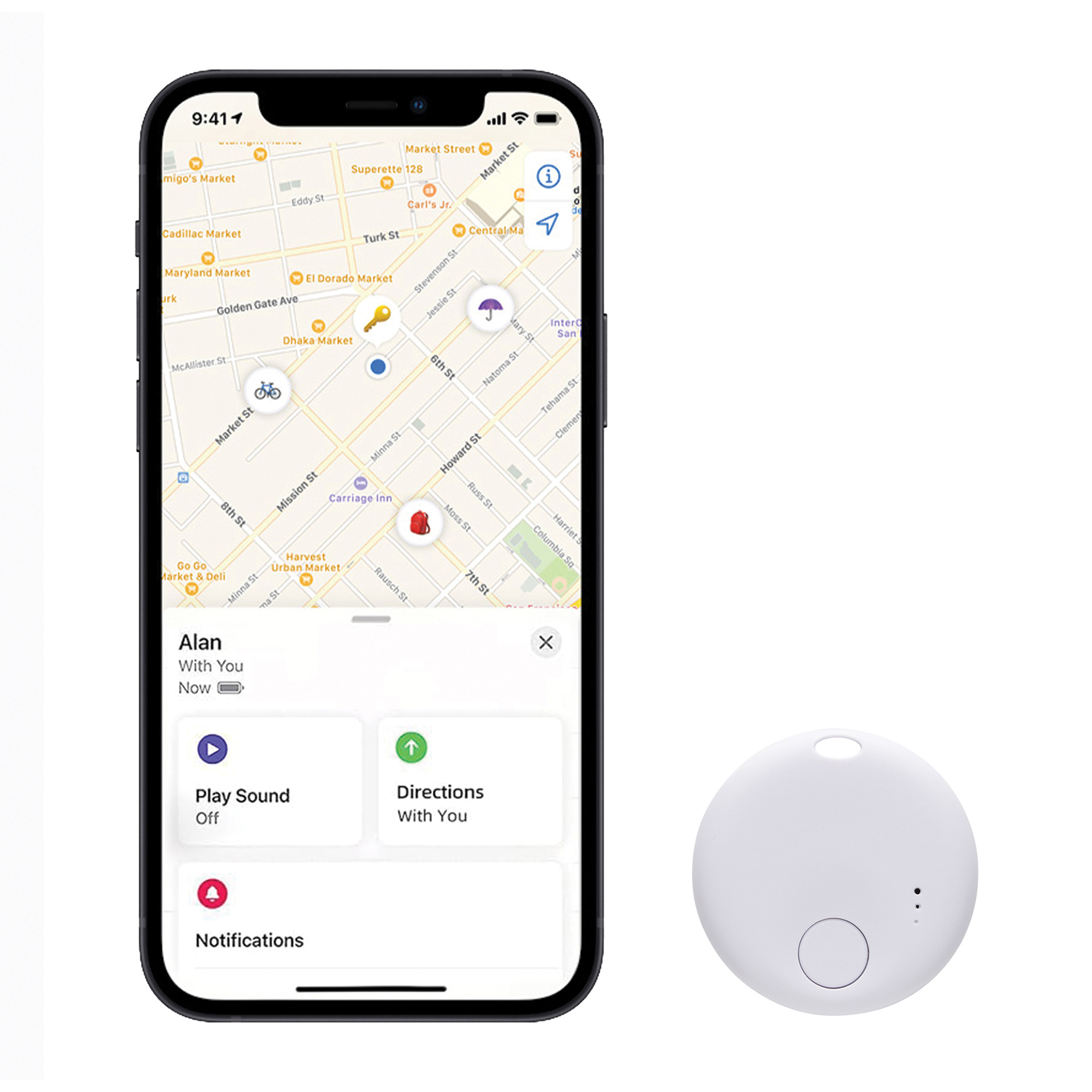 Localisateur - Compatible Apple Find My | Signal sonore | ABS recyclé