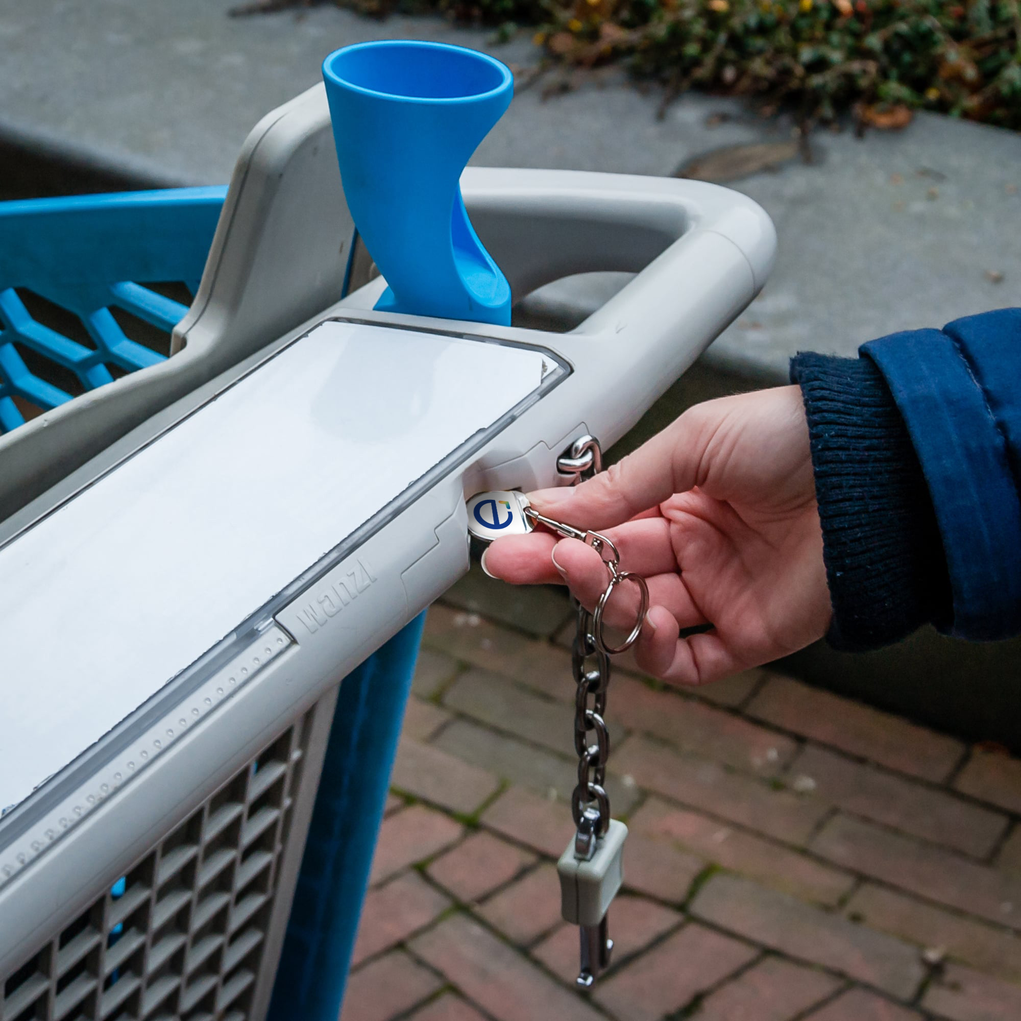 Moneta del carrello della spesa | Portachiavi | Quadricromia