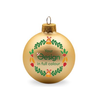 Boule de Noël – 66 mm | Finition mate | Attache dorée | Impression quadrichromie | Avec boîte