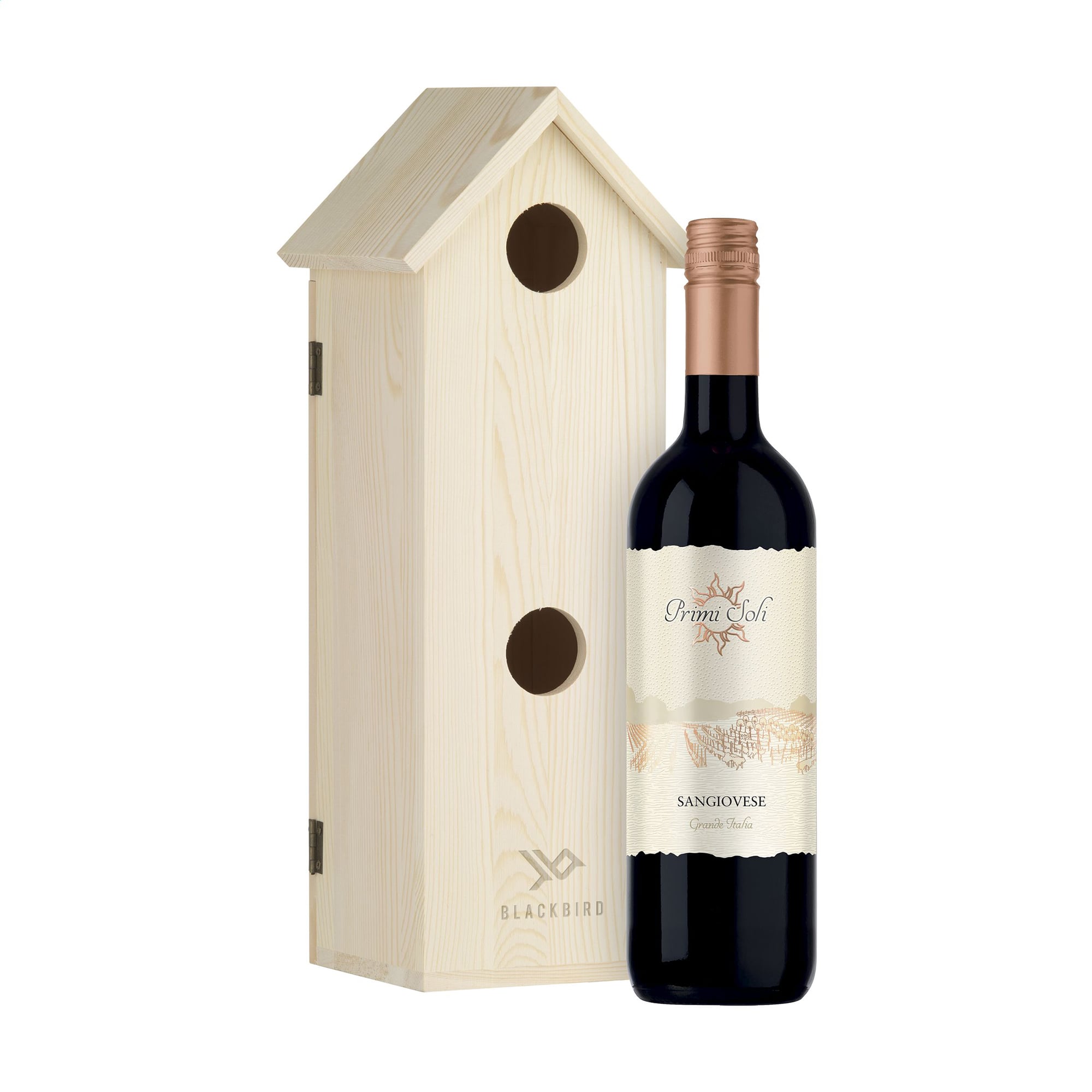 Nichoir boîte cadeau – Bois FSC | Réutilisable | Pour 1 bouteille | Idée cadeau