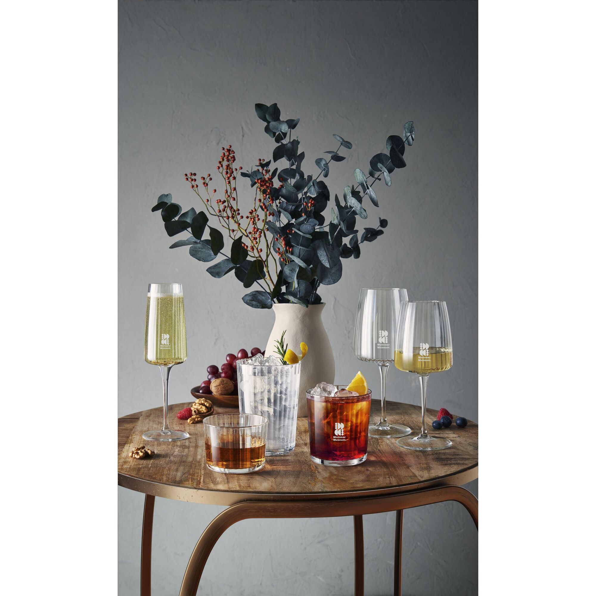 Weinglas – 370 ml | Geriffeltes Glas | Zeitloses Design | Spülmaschinenfest