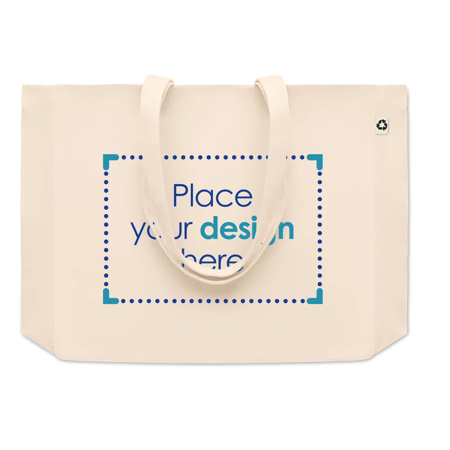 Sac en toile recyclée | 280 g/m² | Beige | Jusqu'à 4 couleurs d'impression