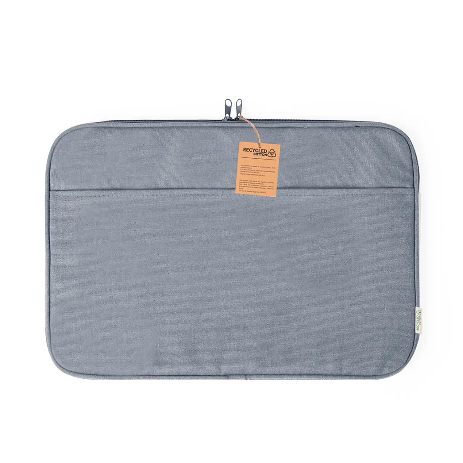 Housse PC coton recyclé – 14 pouces | Légère | Fermeture éclair | Matelassée