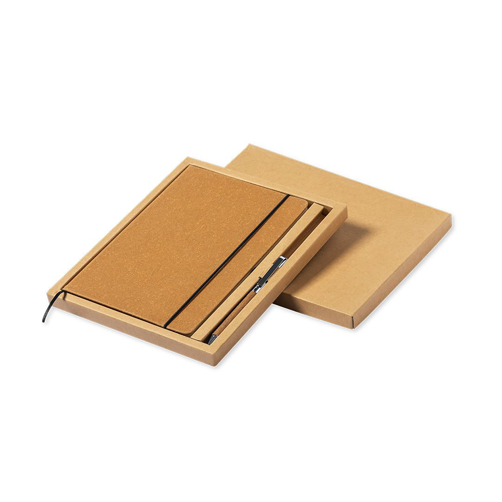 Set carnet - Cuir recyclé | 100 feuilles | Stylo métal