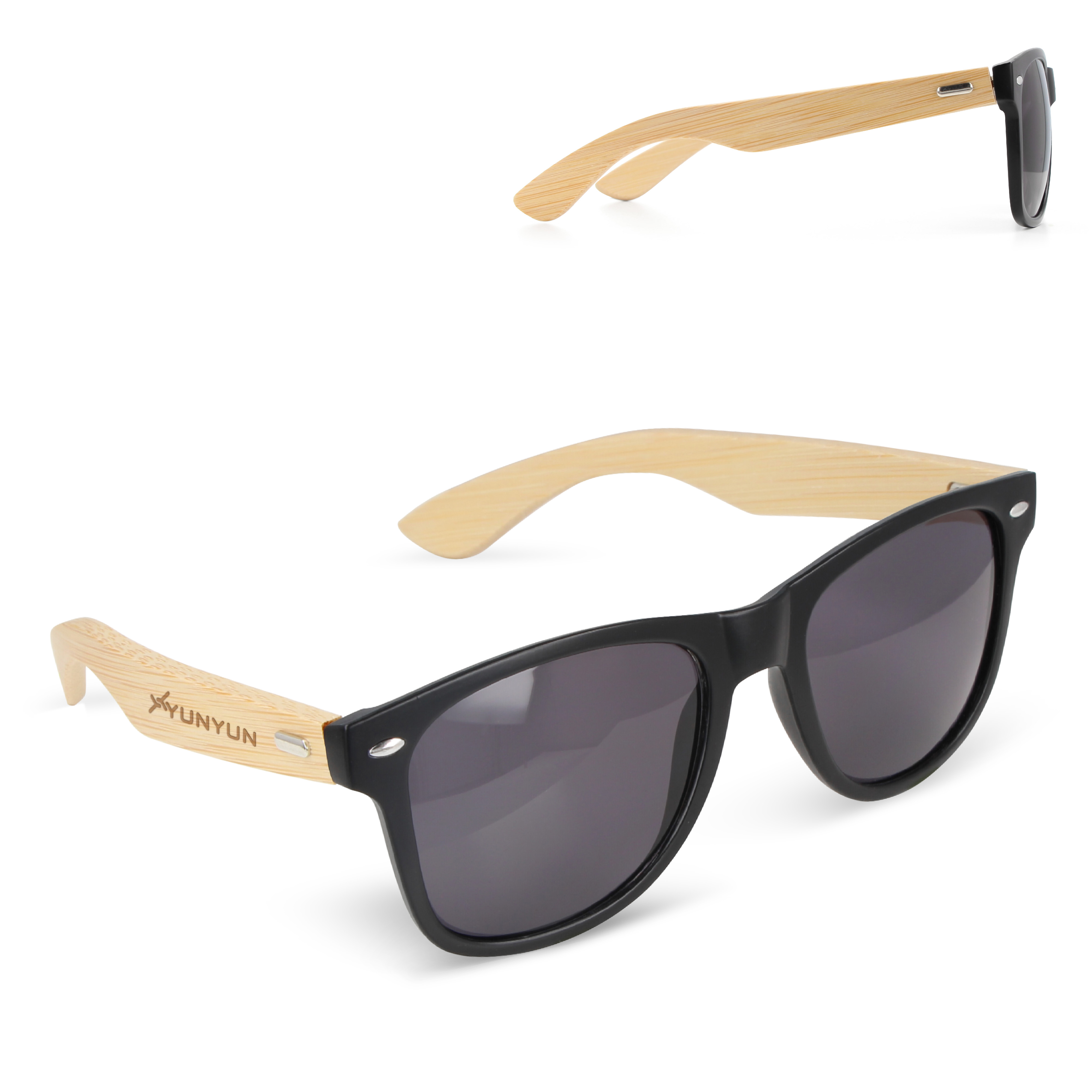 Sonnenbrille Retro | UV400 | Bambus | Gravur