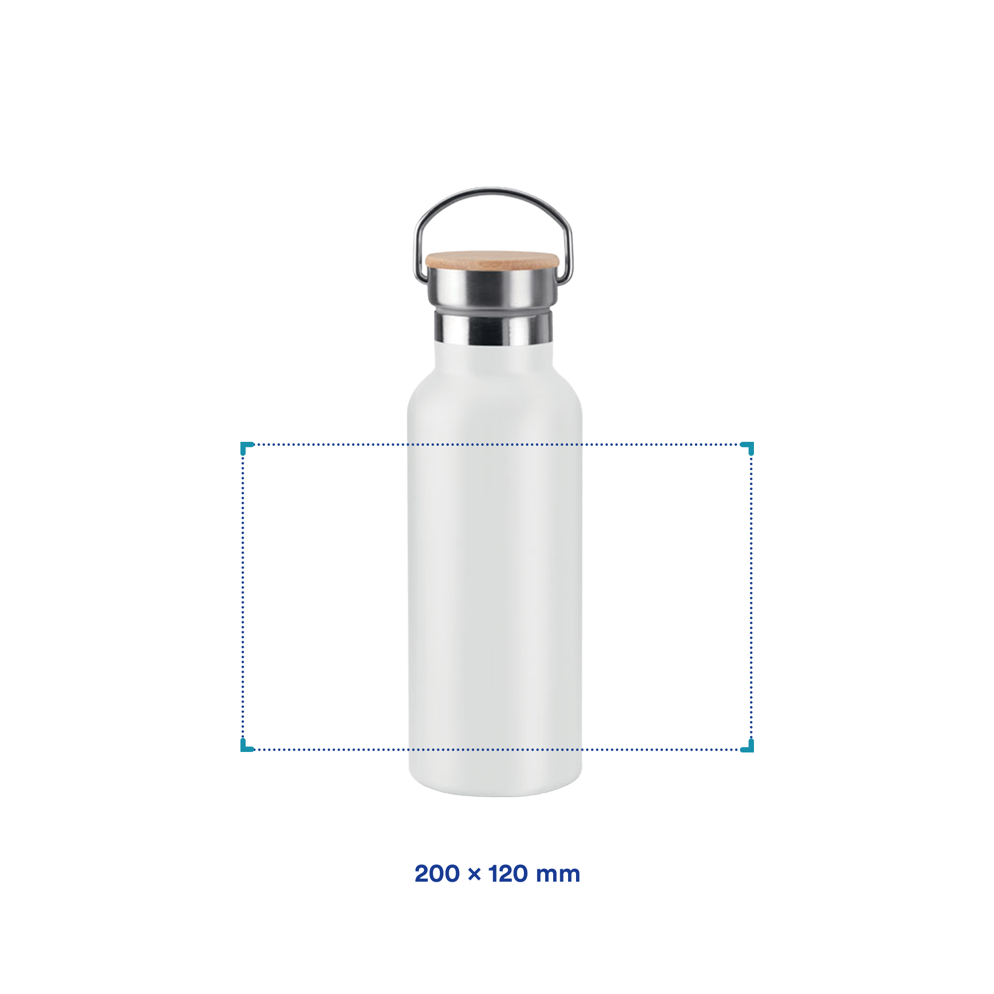 Thermosfles Adel - 500ml | Dubbelwandig | Roestvrij staal & bamboe top