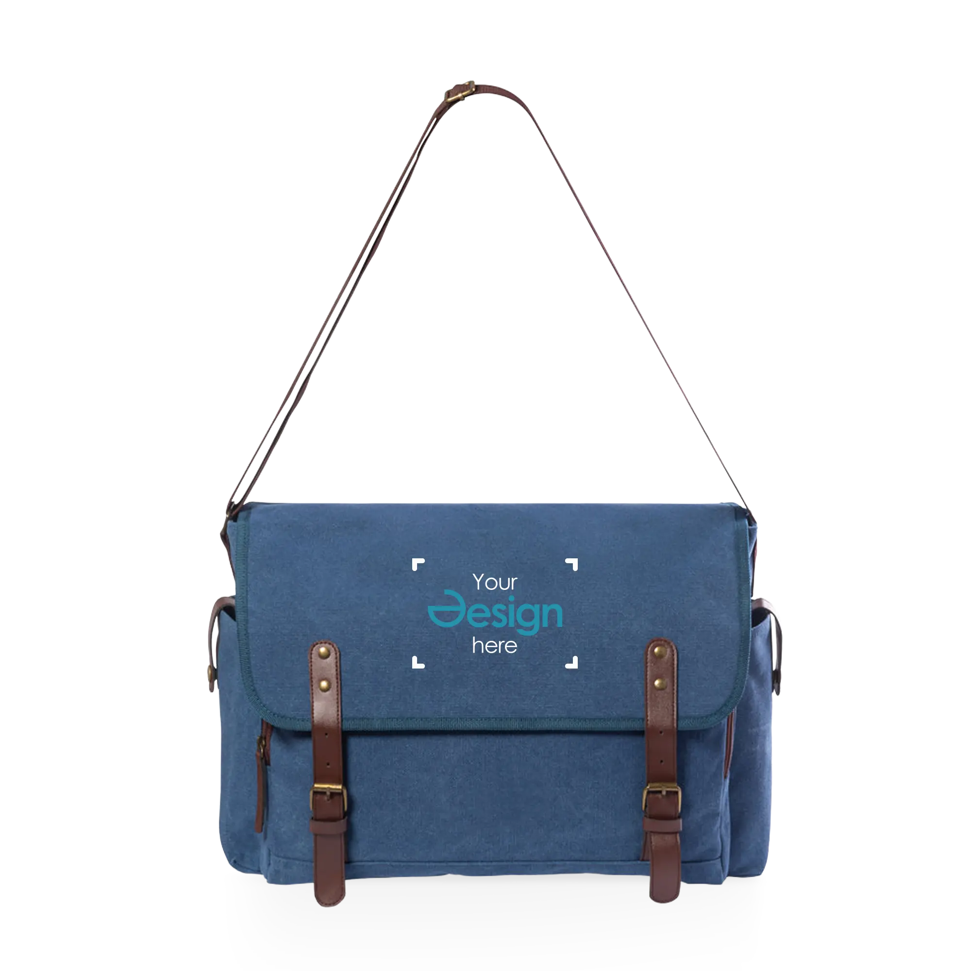 Borsa documenti canvas – Inserti in PU | Tasca frontale | Tracolla regolabile