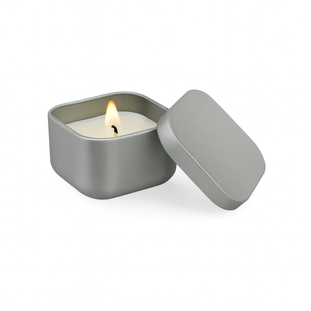Bougie – Boîte Métallique | Sans Parfum | Compacte | Réutilisable | Pour Moments Chaleureux