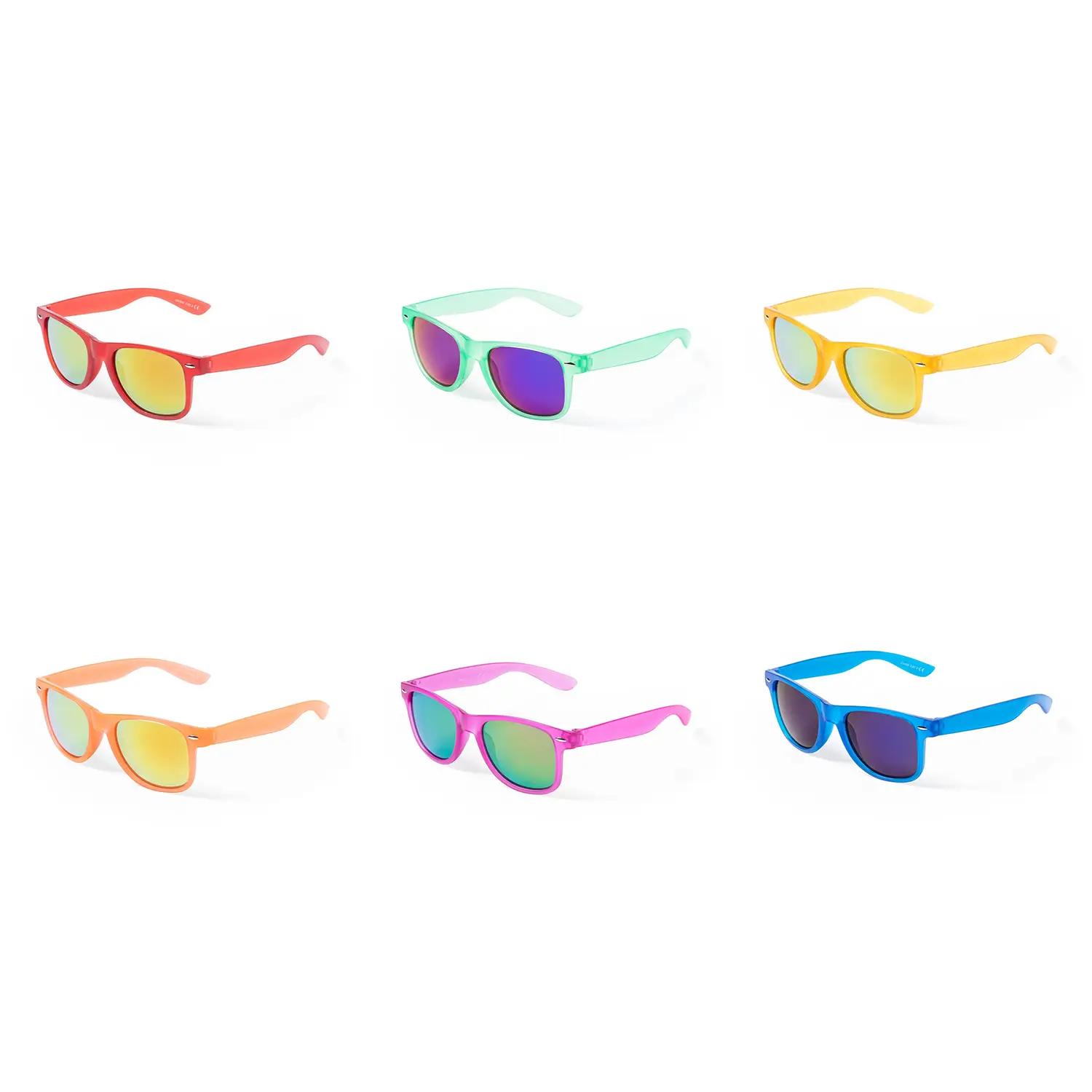Sonnenbrille – UV400 | Verspiegelte Gläser | Buntes Gestell | Klassisches Design