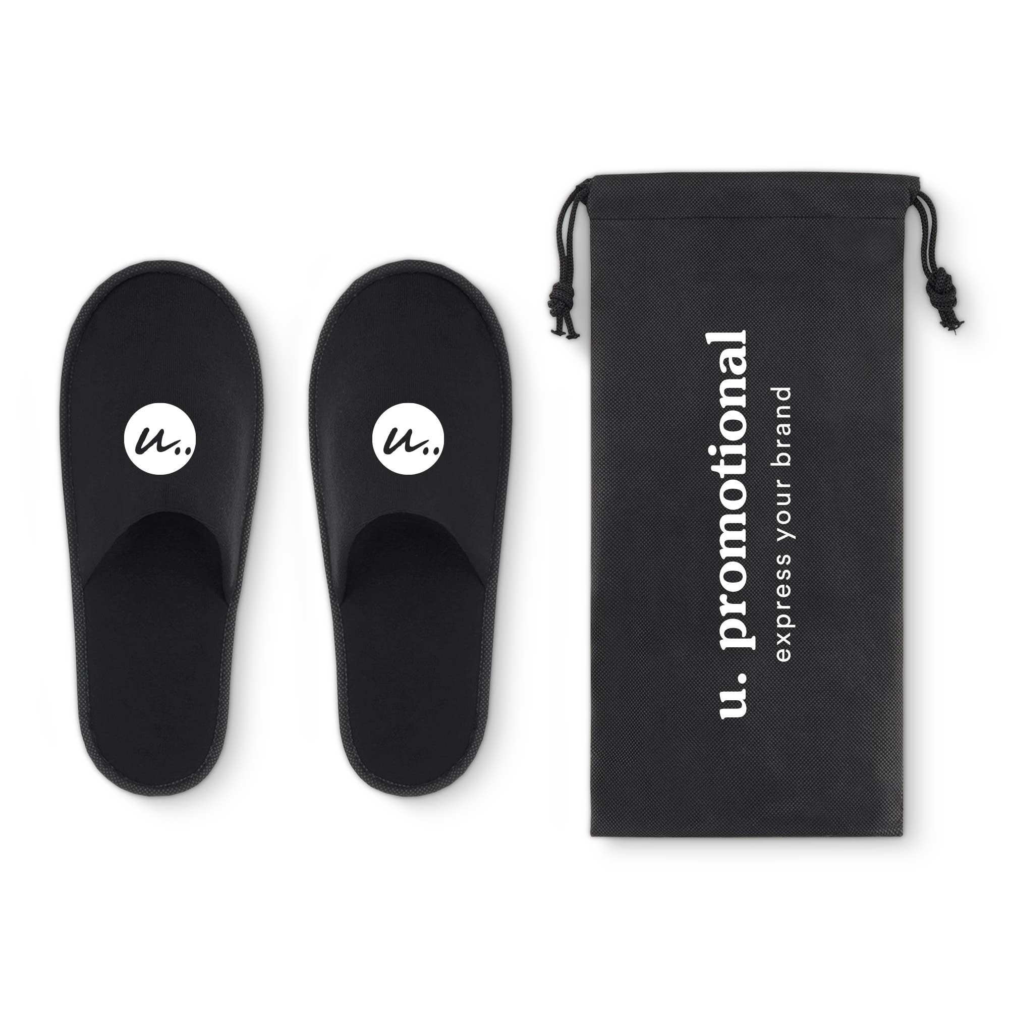 Hotelslipper | Polyester | Größe 43-44 | Weiß und Schwarz