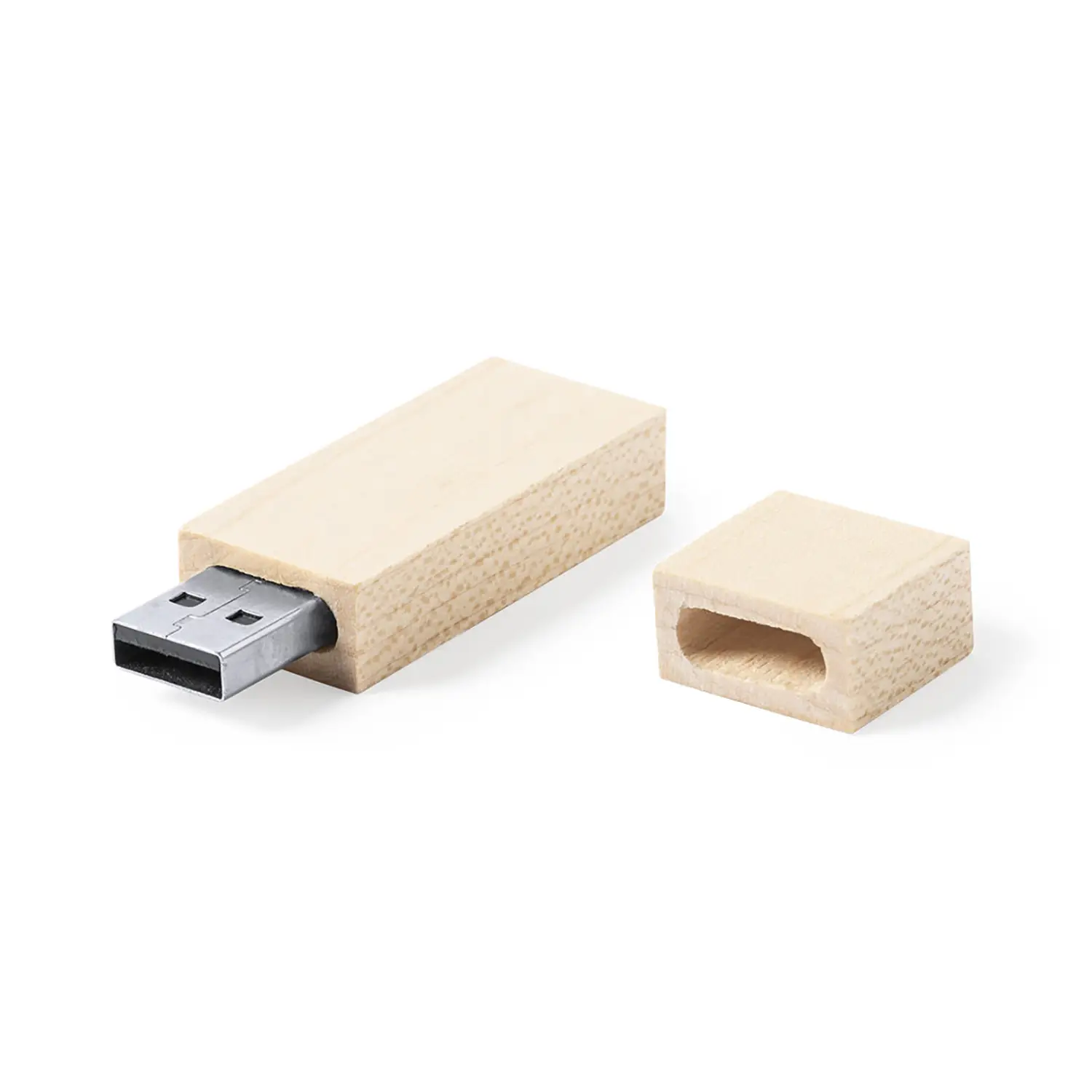 Clé USB 16 Go bois – Avec capuchon | Naturel | Compact | Durable
