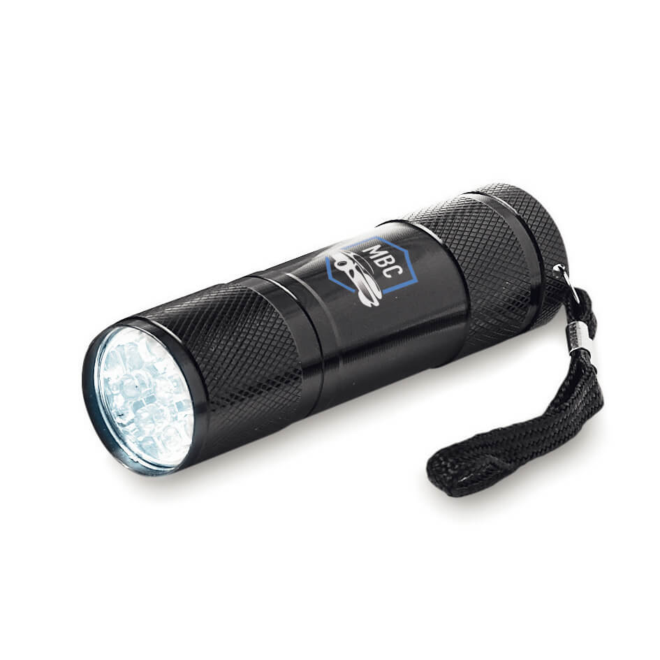 LED-Taschenlampe | Aluminium | Inklusive Batterien | Auf der Schachtel aufgedruckt