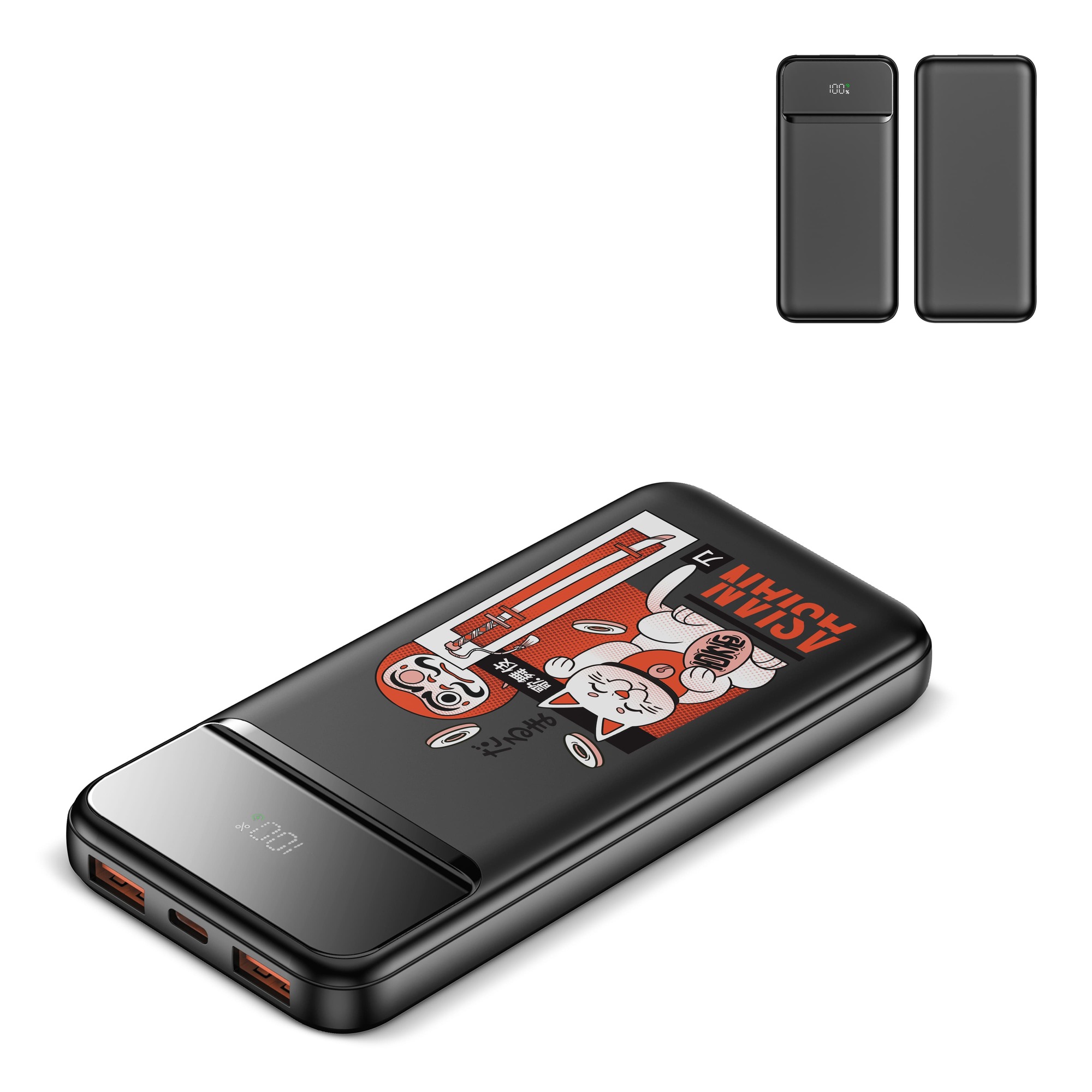 Powerbank Fem – 10000 mAh | 22,5 W | LED-display