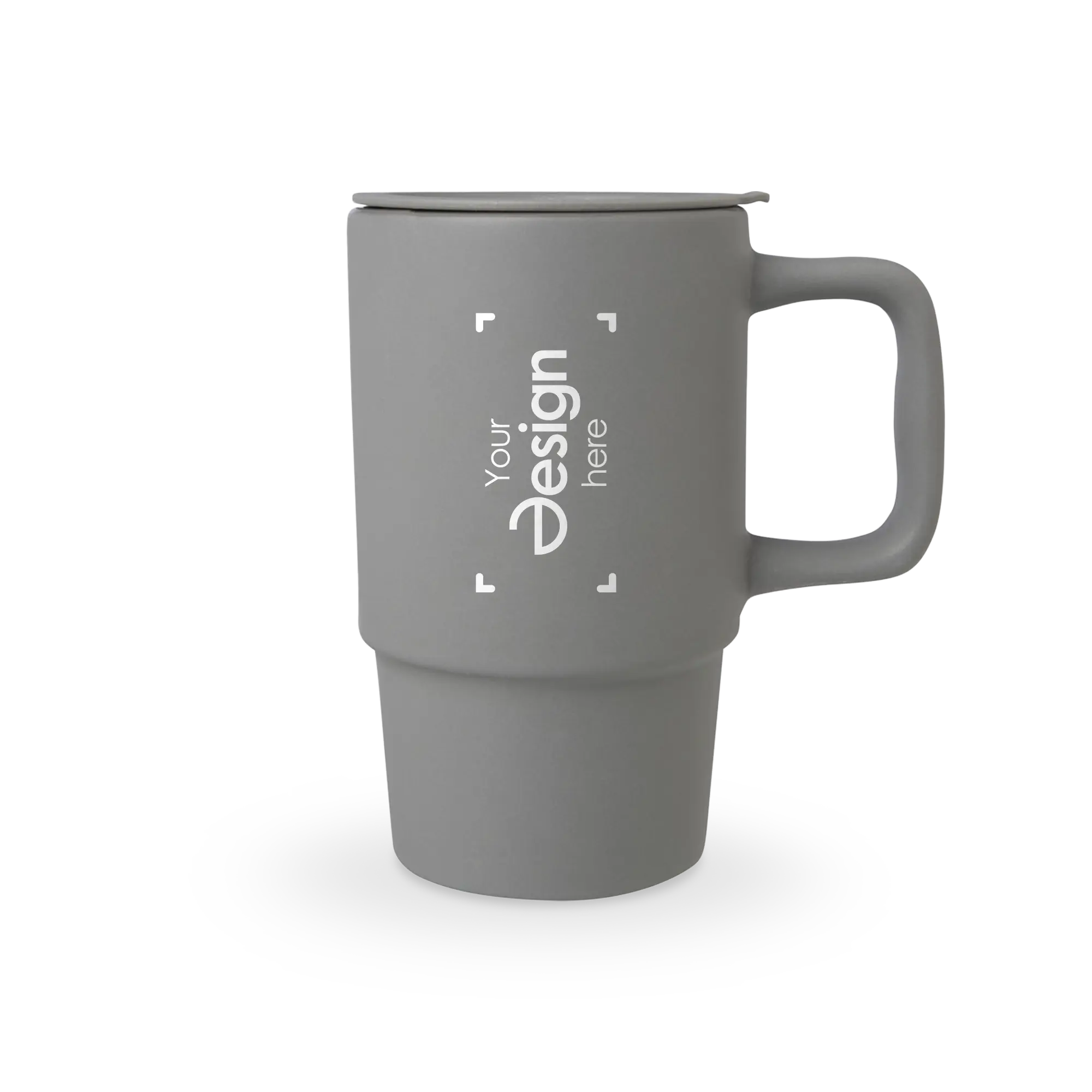 Mug céramique – 450 ml | Couvercle silicone | Style gobelet | Grand format