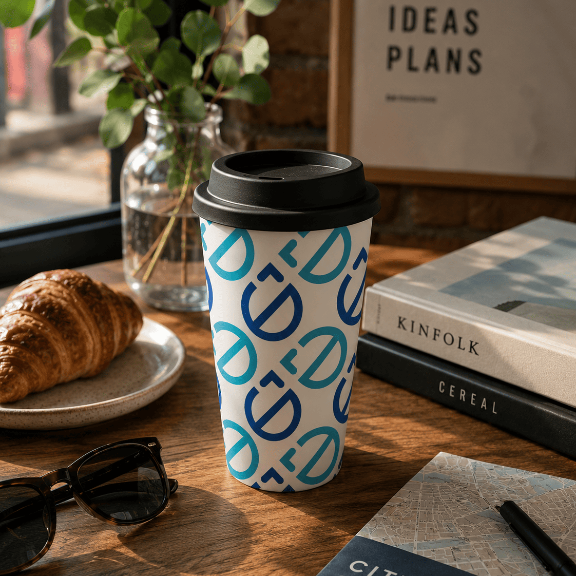 To go Becher Leonardo - 350 ml | Recycelter Kunststoff | Doppelwandig | Vollfardruck