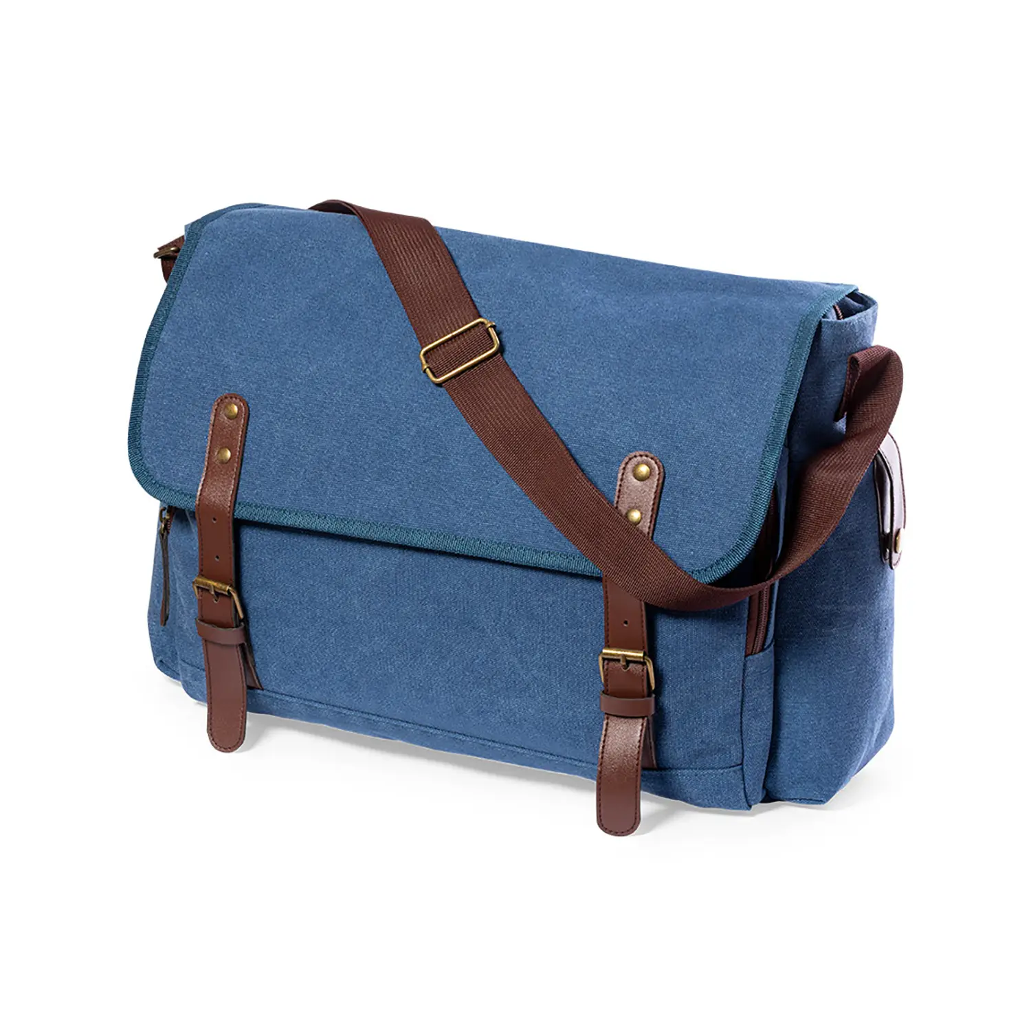 Sac porte-documents toile – Finitions PU | Poche zippée | Bandoulière réglable
