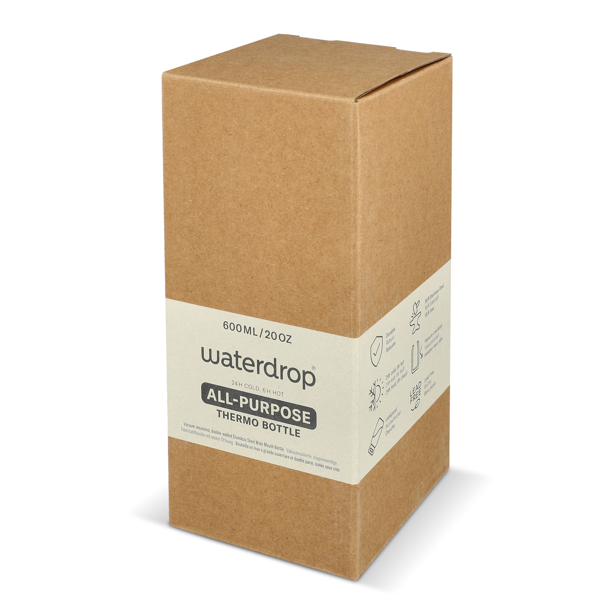 Borraccia termica versatile Waterdrop – 600 ml | Acciaio inossidabile | Beccuccio