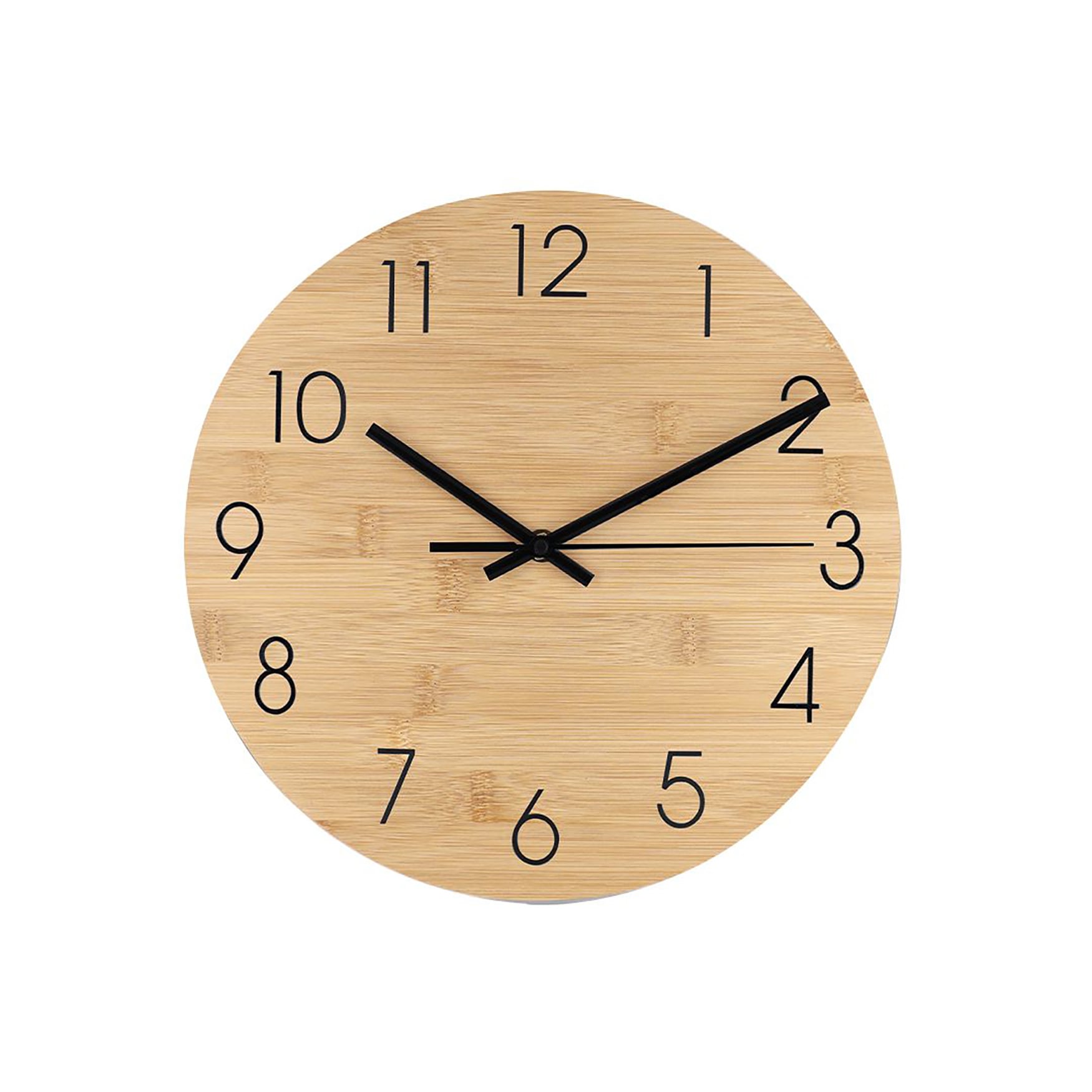 Orologio da parete - Legno di bambù | Quadrante in metallo nero
