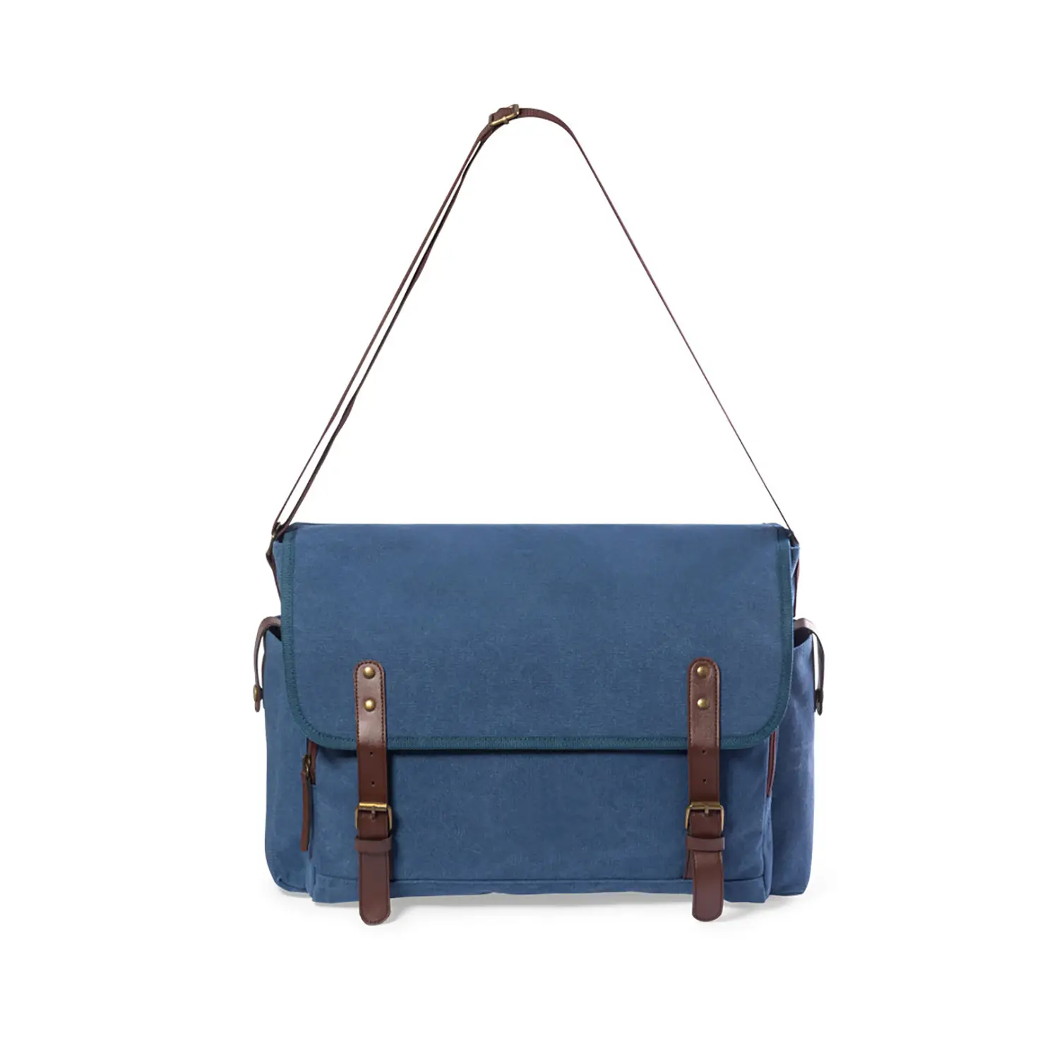 Sac porte-documents toile – Finitions PU | Poche zippée | Bandoulière réglable
