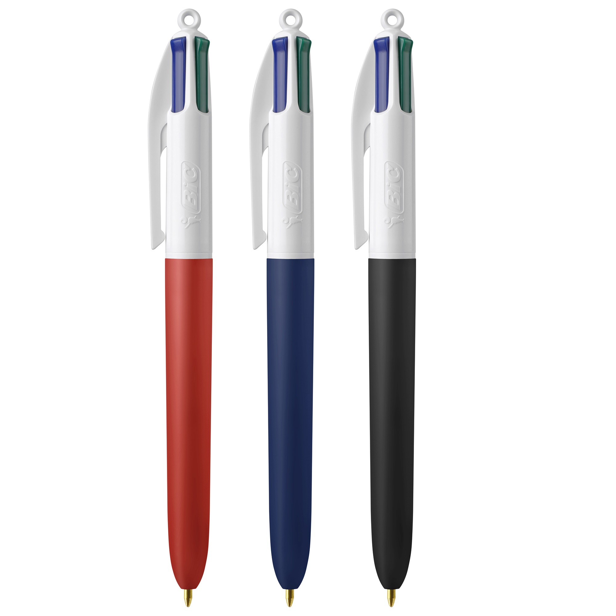 Balpen BIC - 4 kleuren | Gekleurd | Softtouch