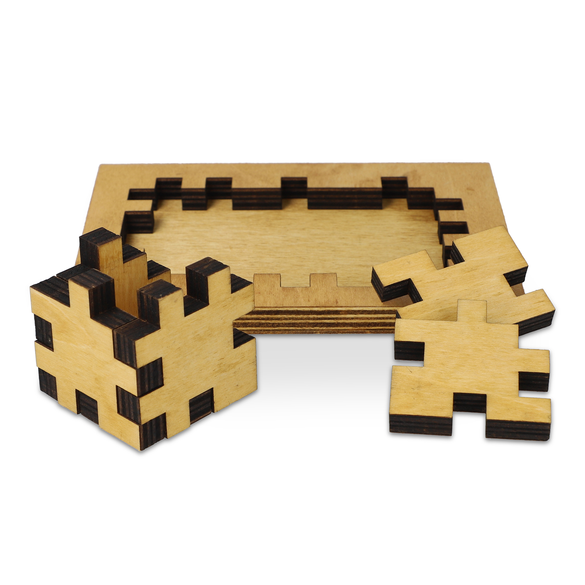 Casse-tête cube – Bois | Jeu de réflexion | Format compact | Durable